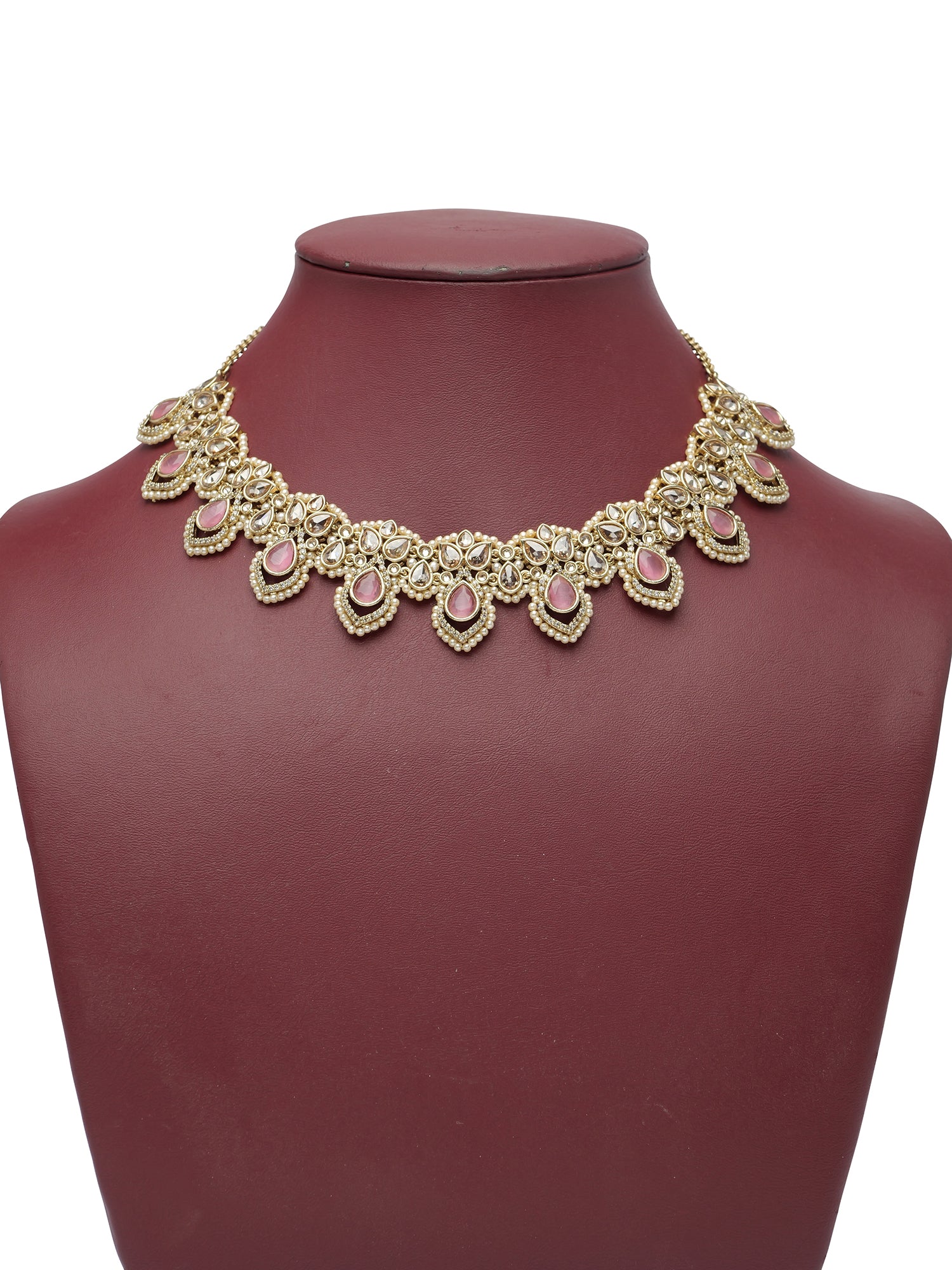 Selina Necklace Set in Pearl and Light Pink
