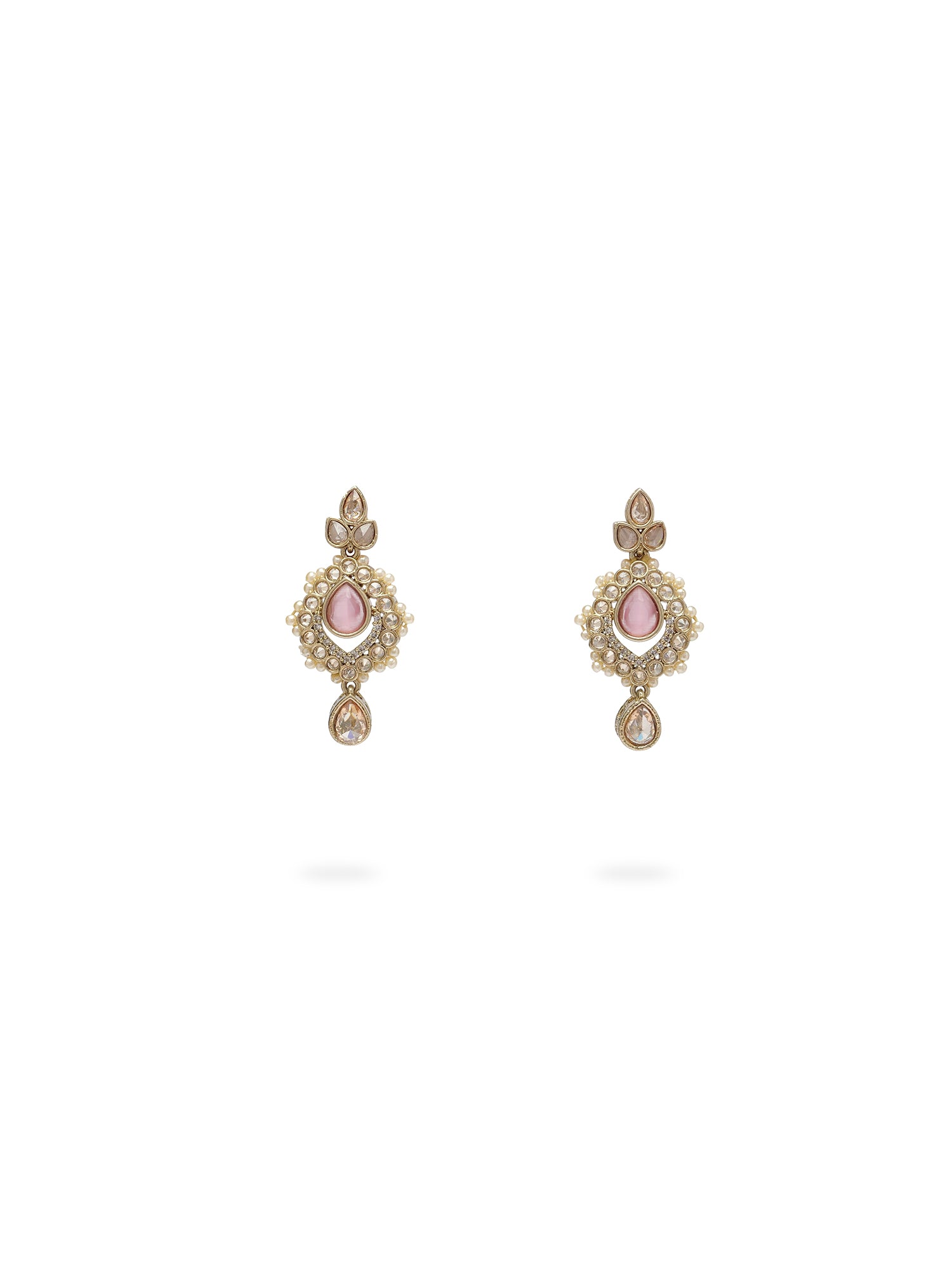 Selina Necklace Set in Pearl and Light Pink