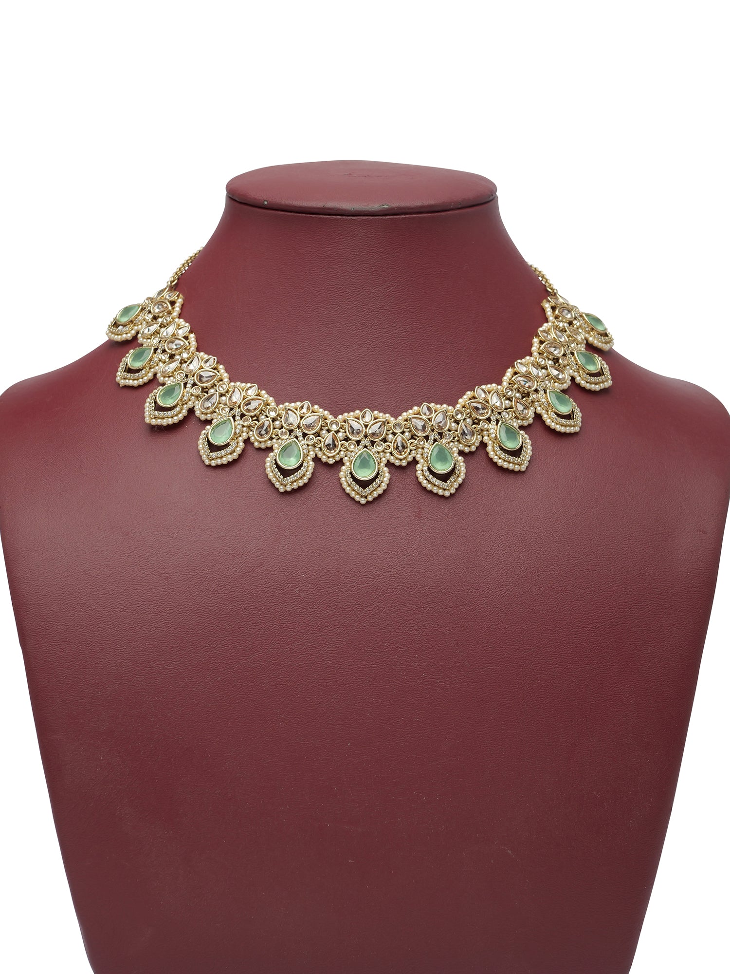 Selina Necklace Set in Pearl and Mint