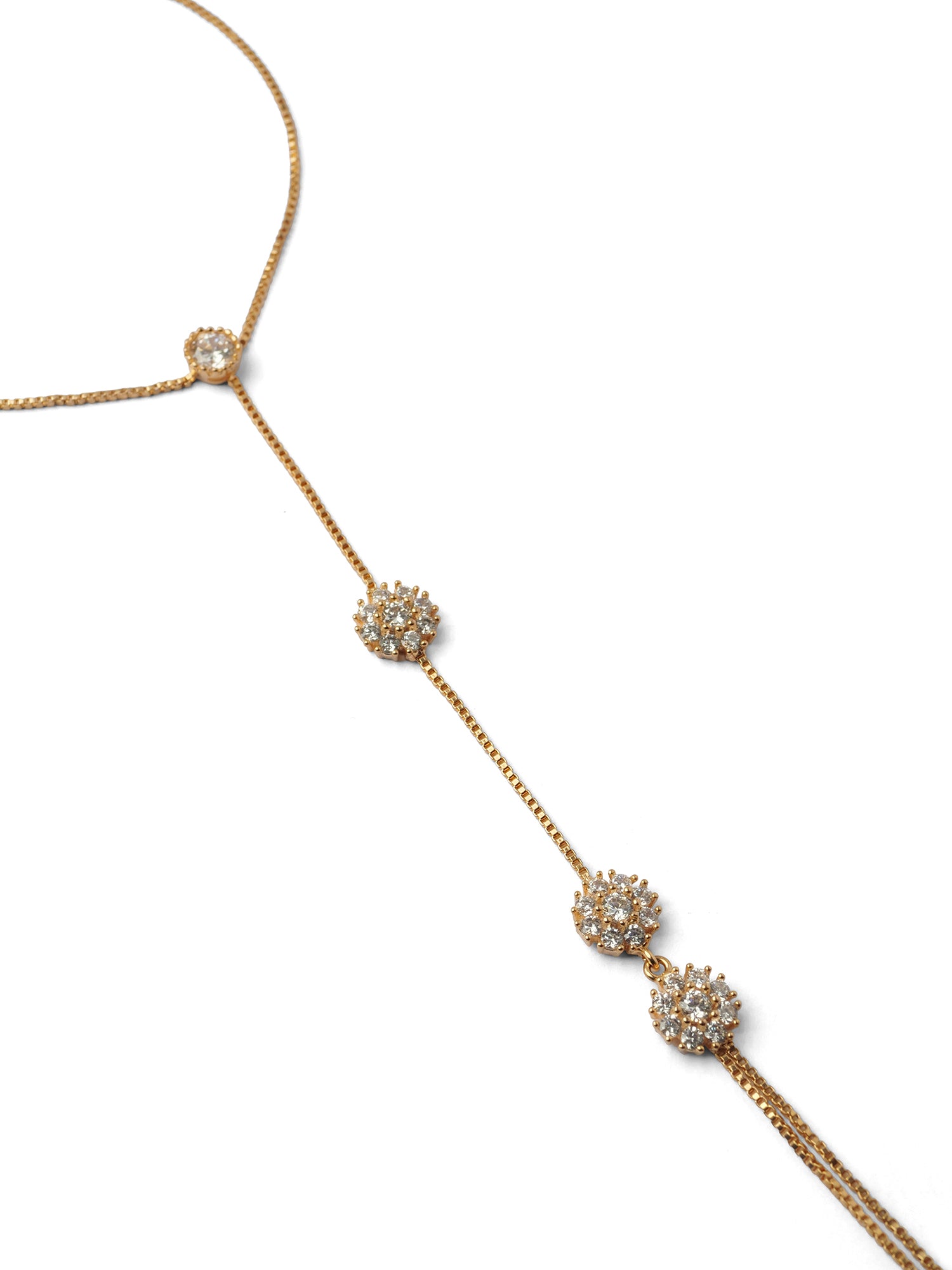 Serena Cubic Zirconia Hand Chain in Gold