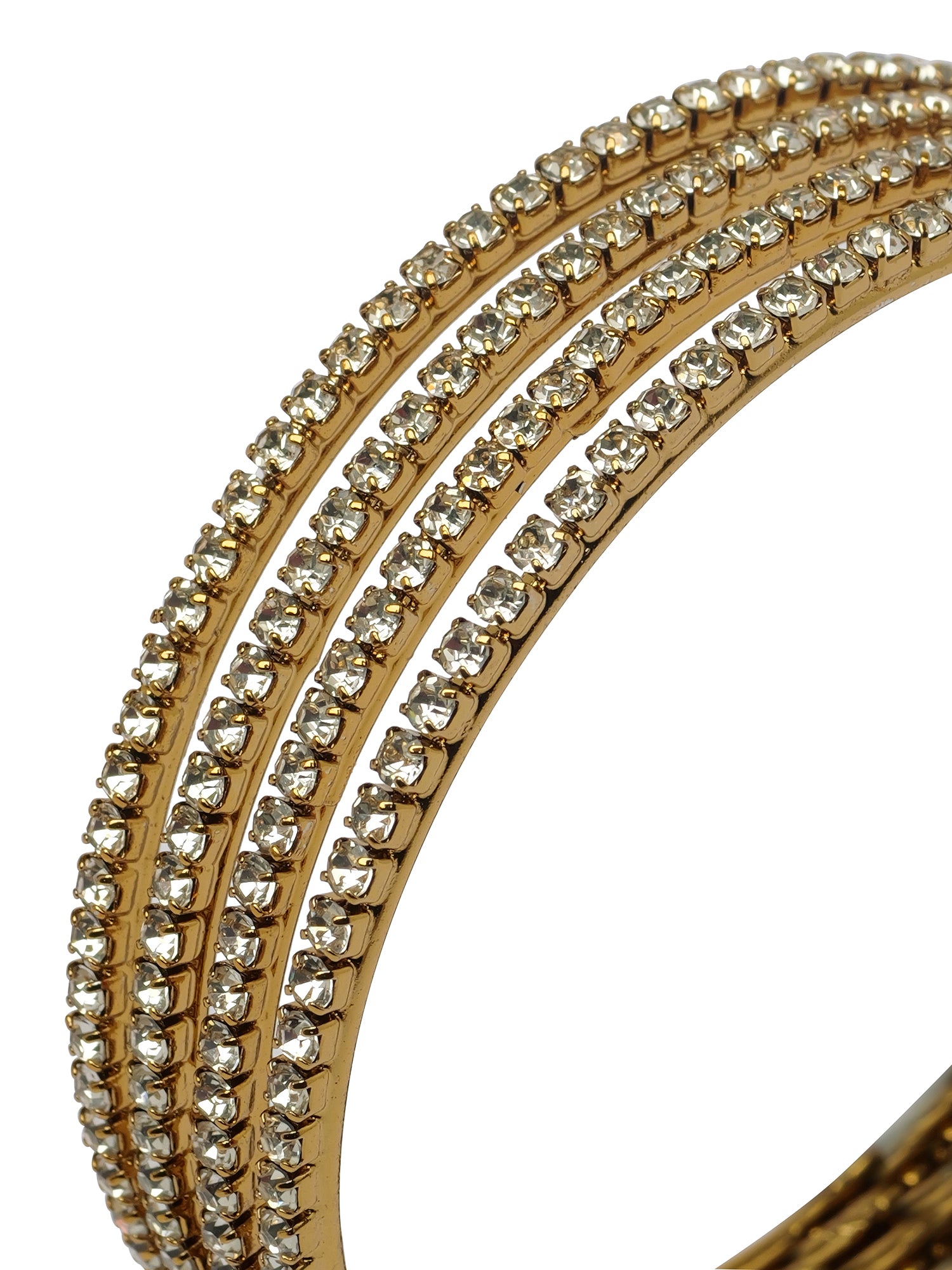 Set of 4 Diamante Bangles in White