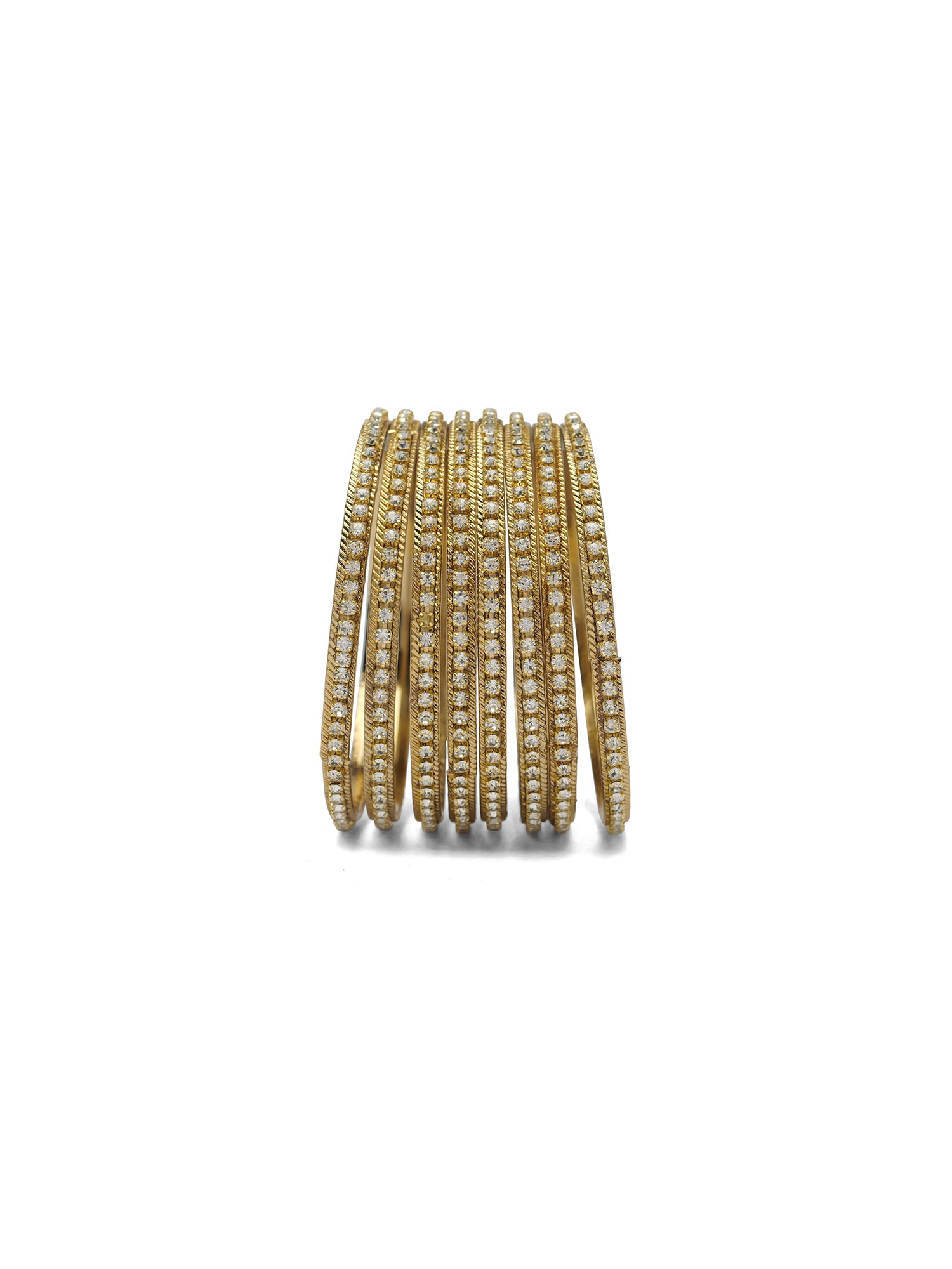Set of 8 Crystal Bangles in White
