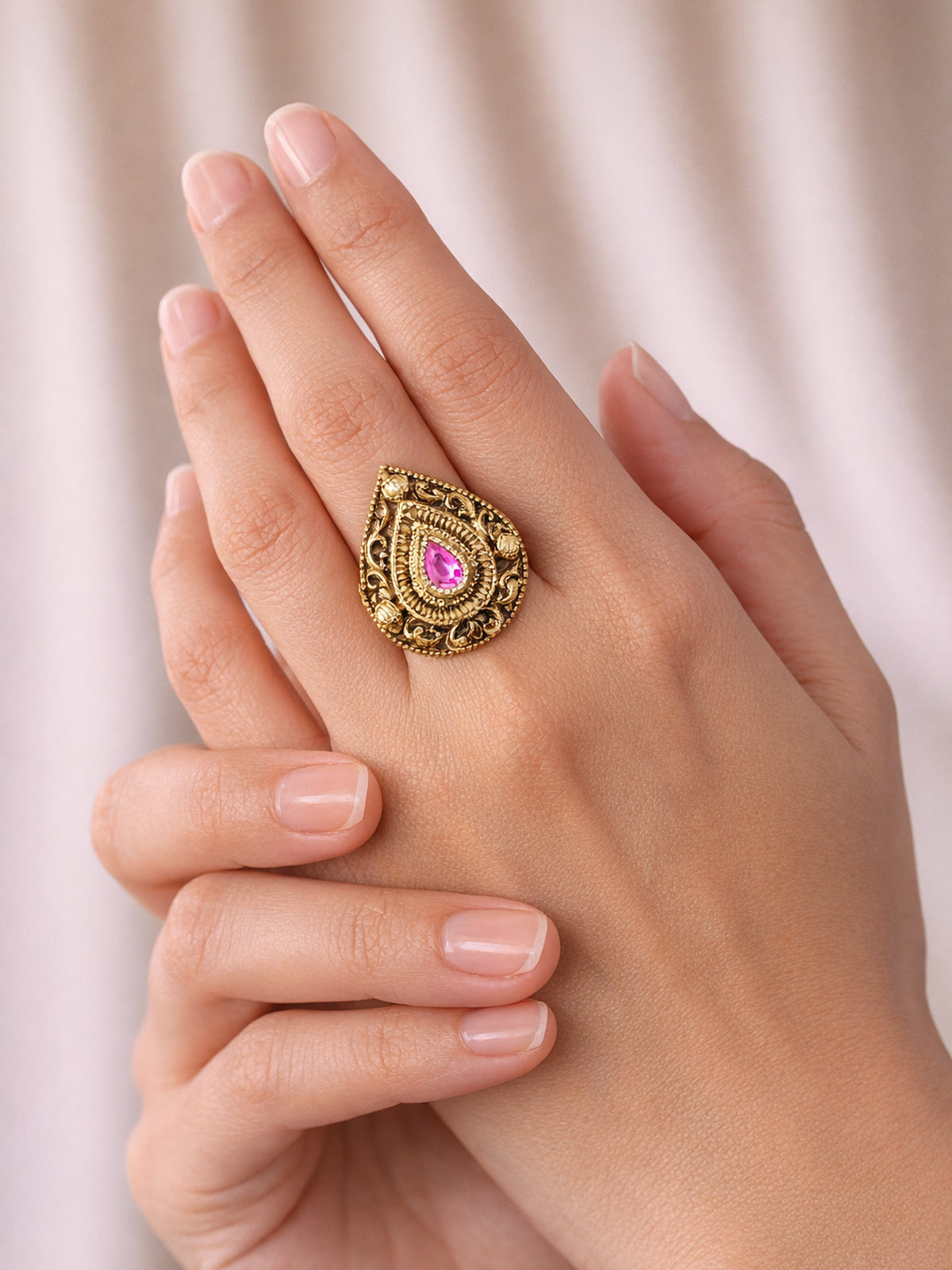 Shabnam Classic Ring in Ruby 
