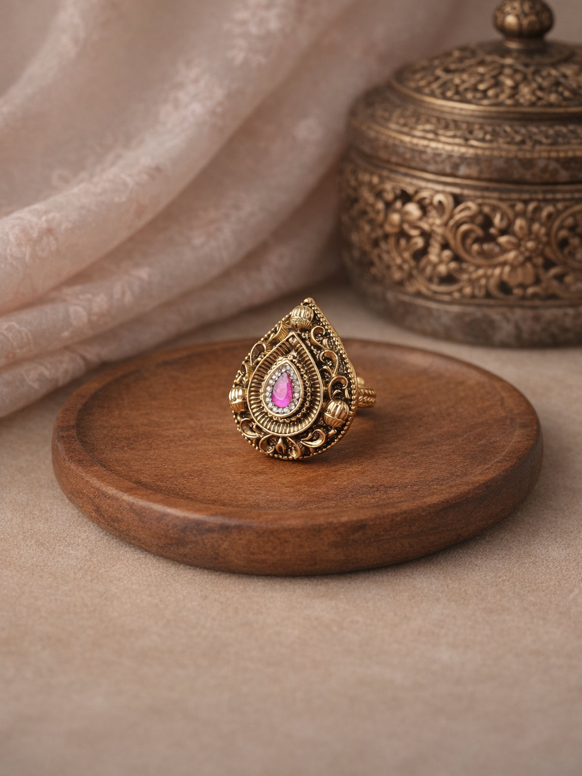 Shabnam Classic Ring in Ruby 