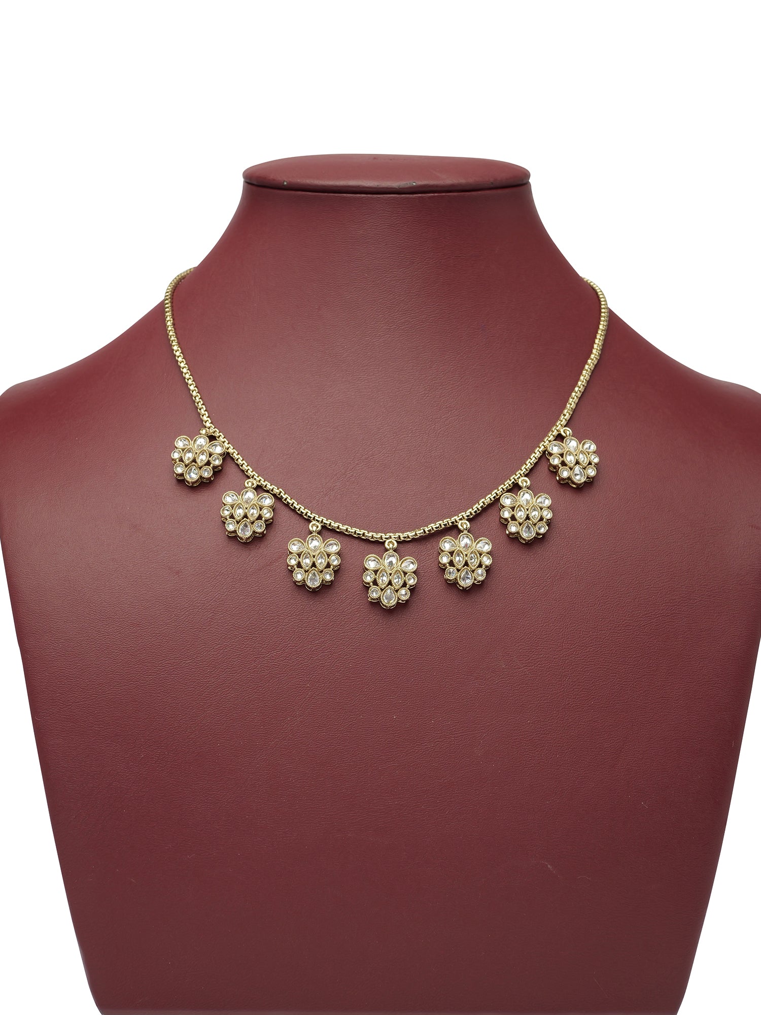 Shahana Simple Necklace Set in White