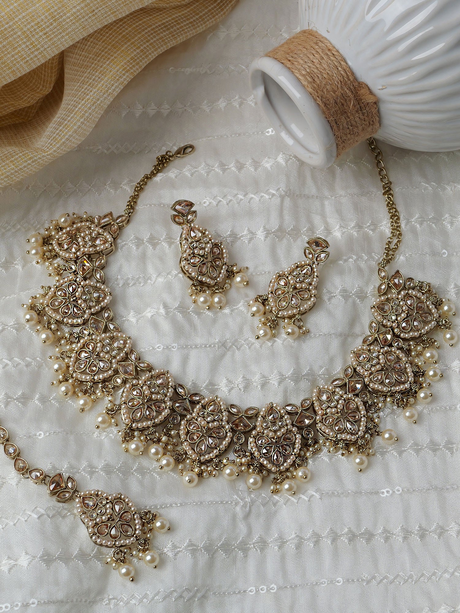 Shalina Necklace Set in Champagne