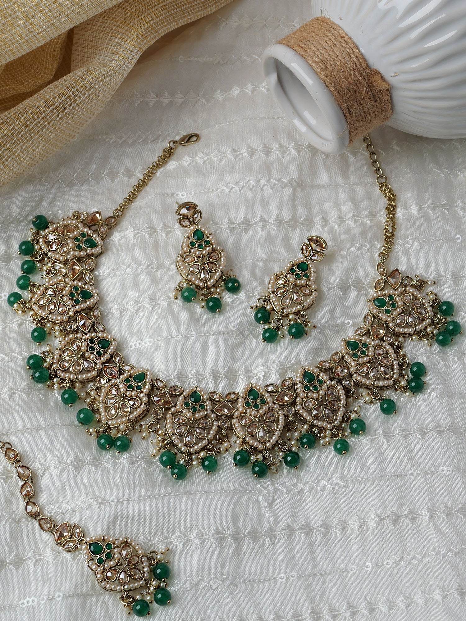 Shalina Necklace Set in Green