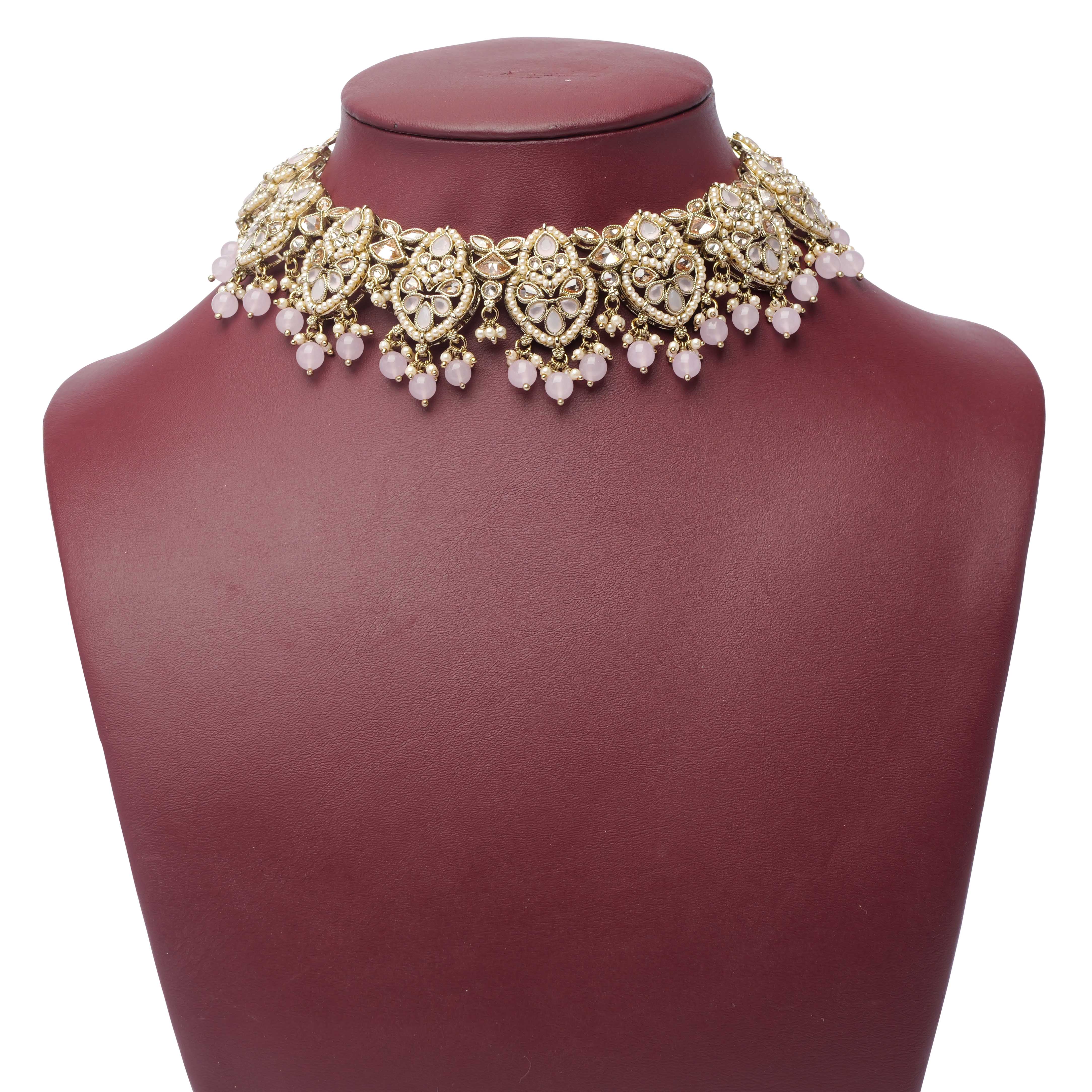 Shalina Necklace Set in Light Pink