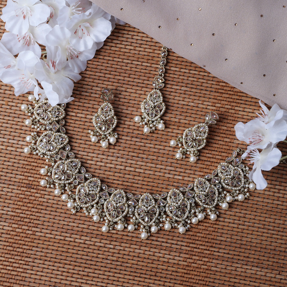 Shalina Necklace Set in Champagne