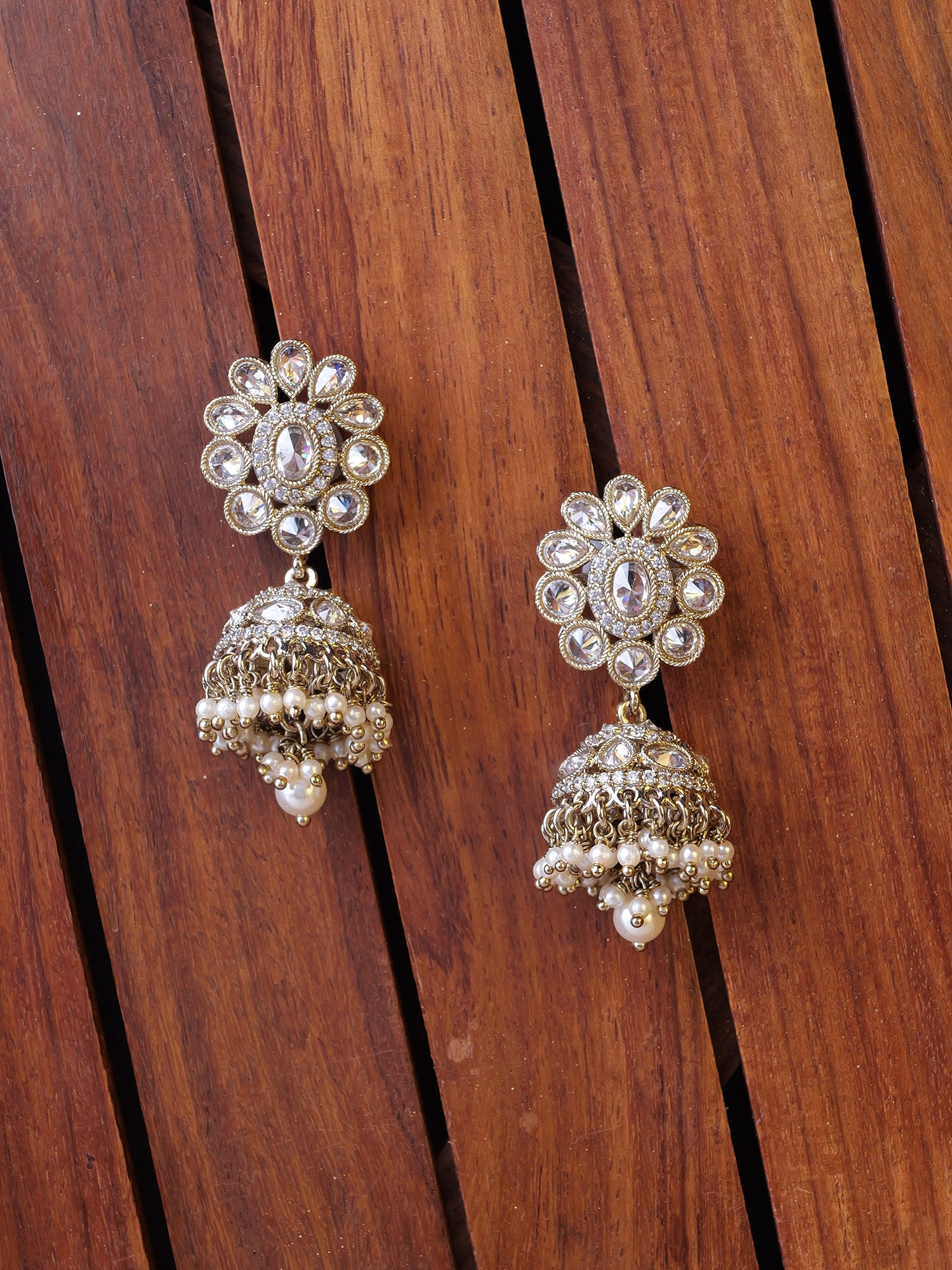 Shamara Jhumka Earrings in White