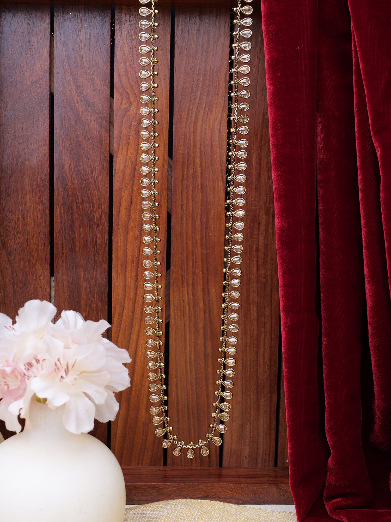 Shanaya Long Chain in Champagne and Antique Gold