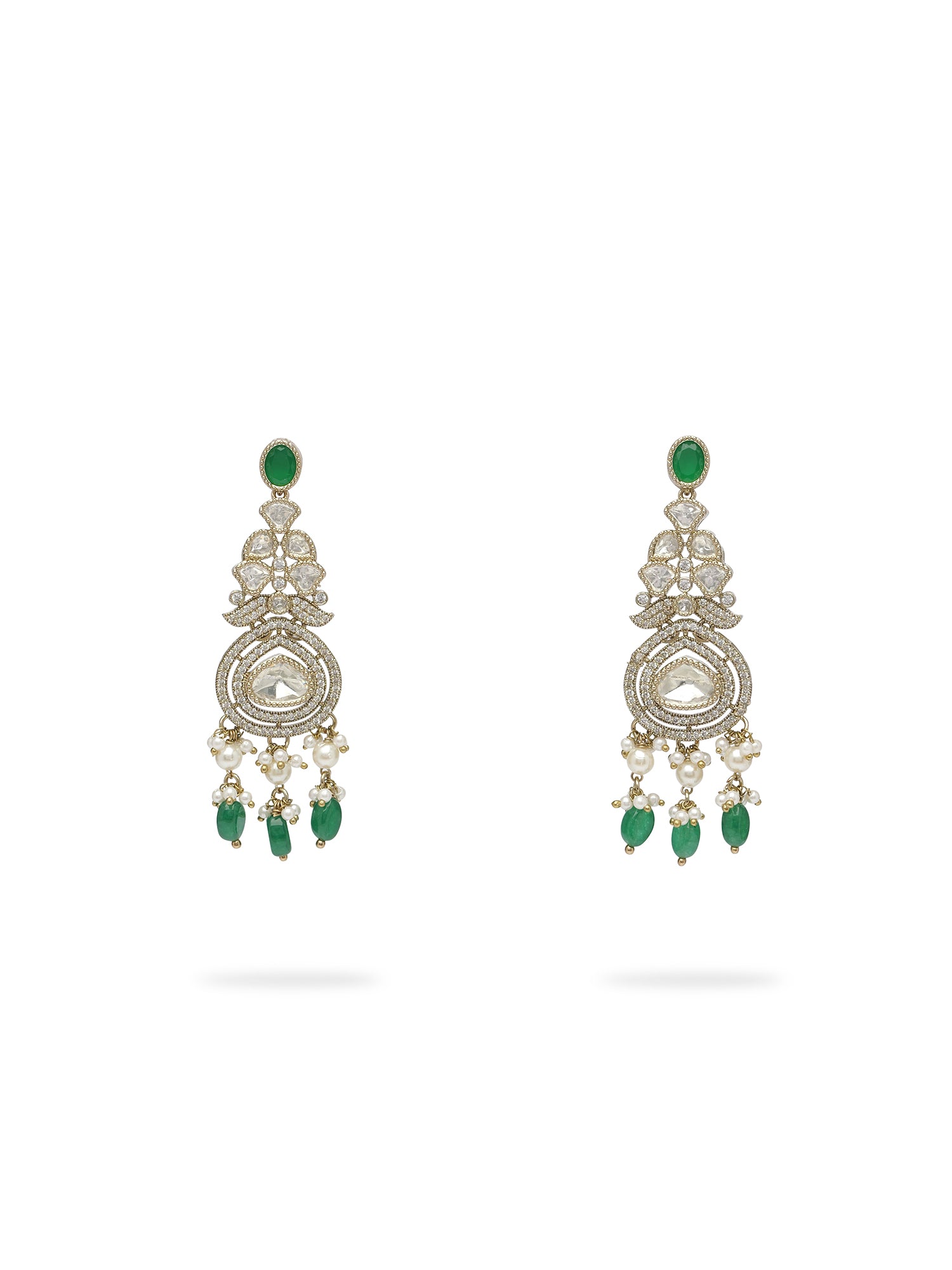 Sharada Kundan Necklace Set in Green