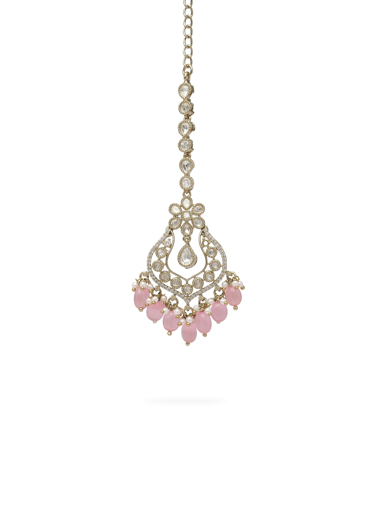 Shehnaz Bridal Necklace Set in Pink and Antique Gold