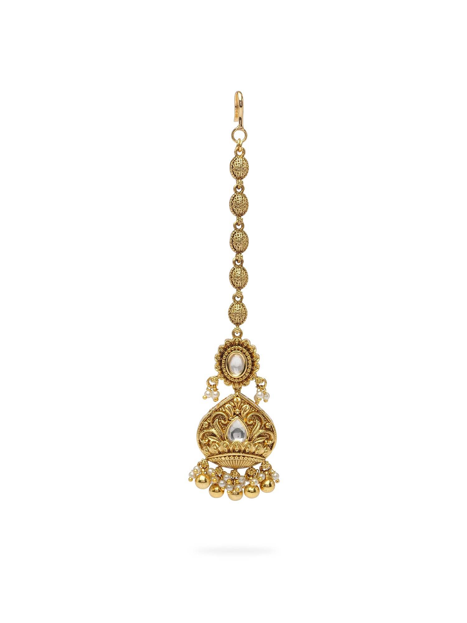 Shilpa Kundan Maang Tikka in White