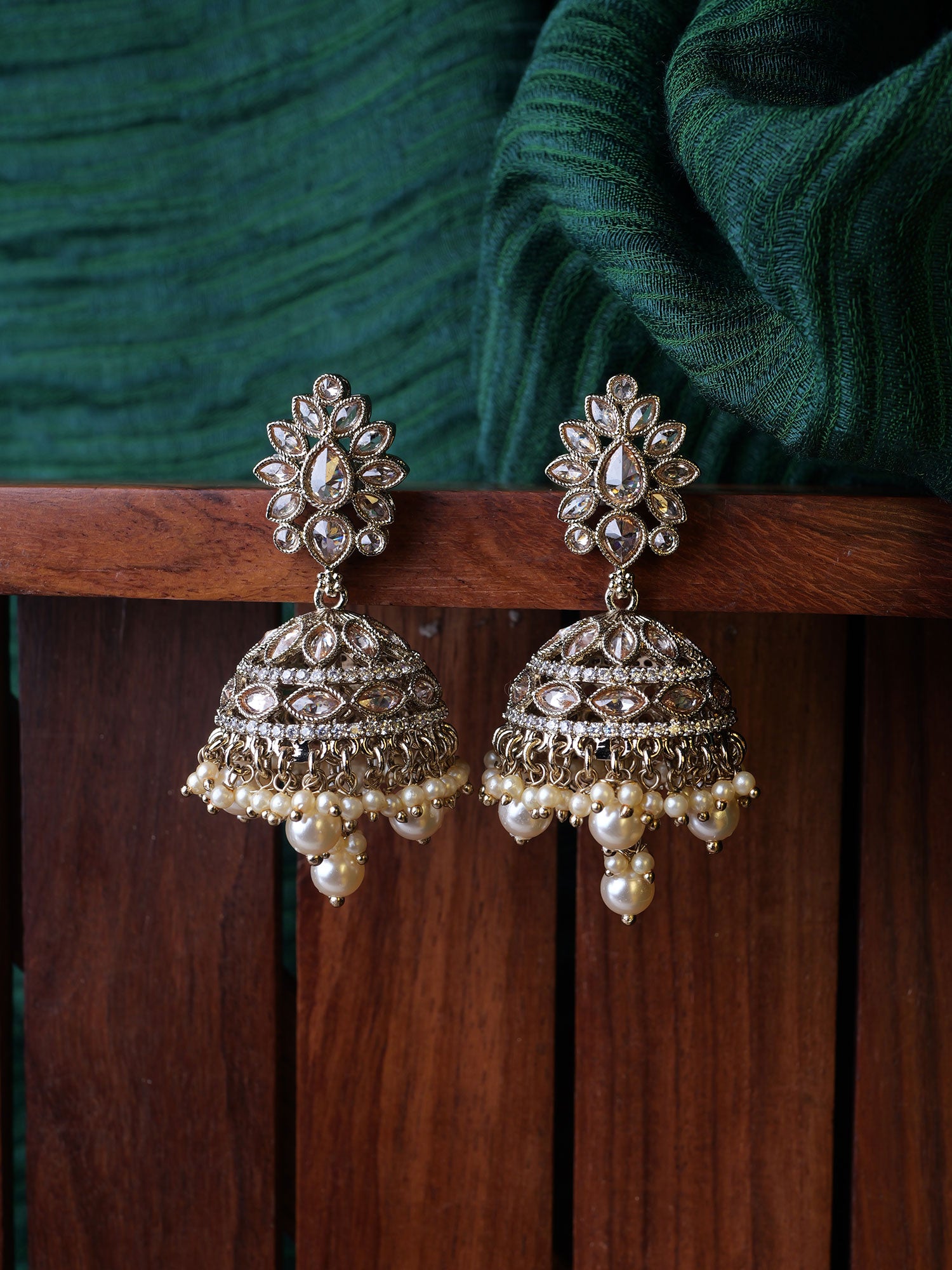 Shireen Jhumka Earrings in Champagne
