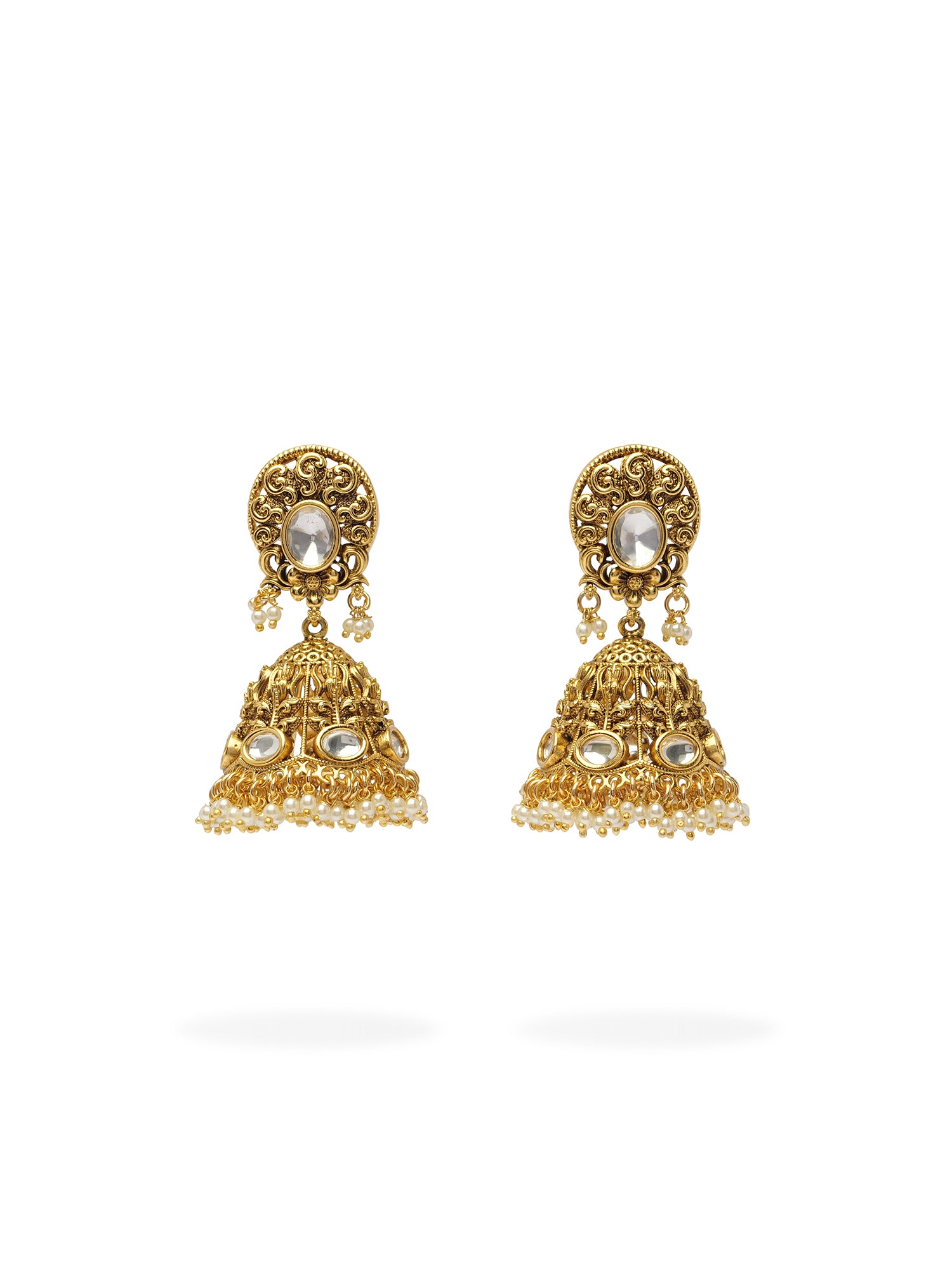 Shobita Jhumka Earrings in White
