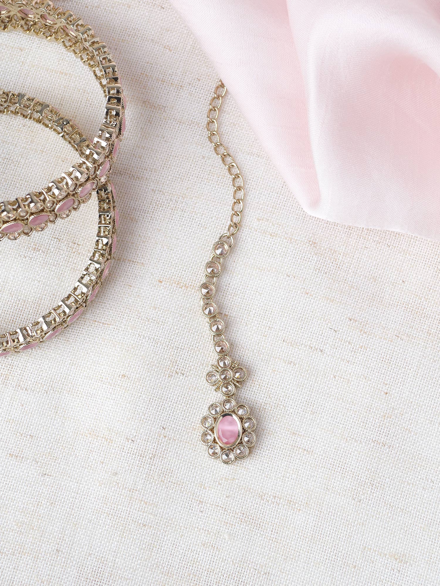 Shruti Maang Tikka in Pink