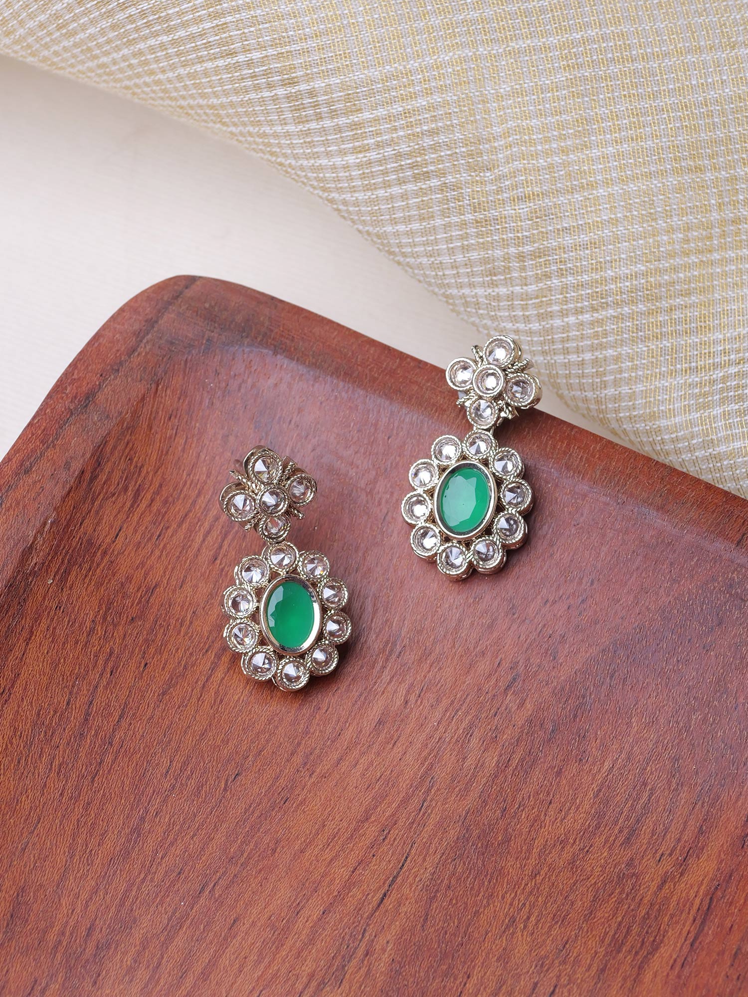 Shruti Small Earrings in Green