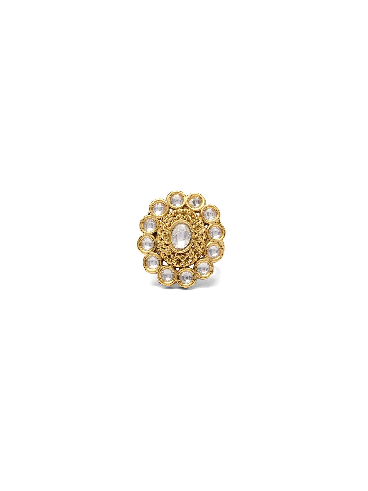 Shruti Kundan Ring in White