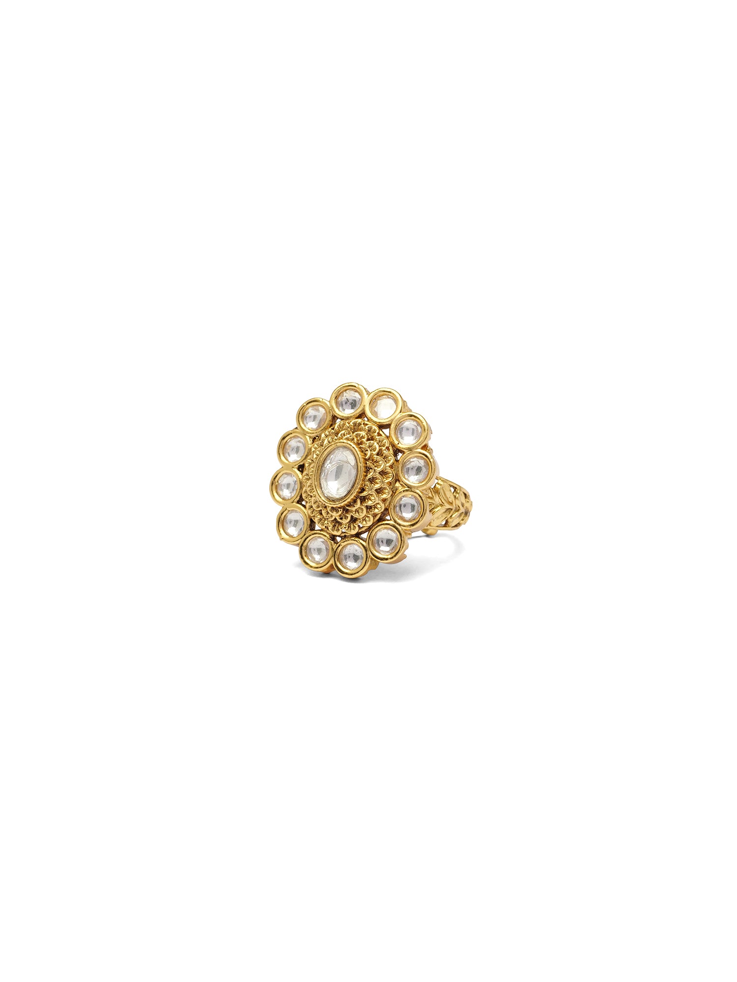 Shruti Kundan Ring in White