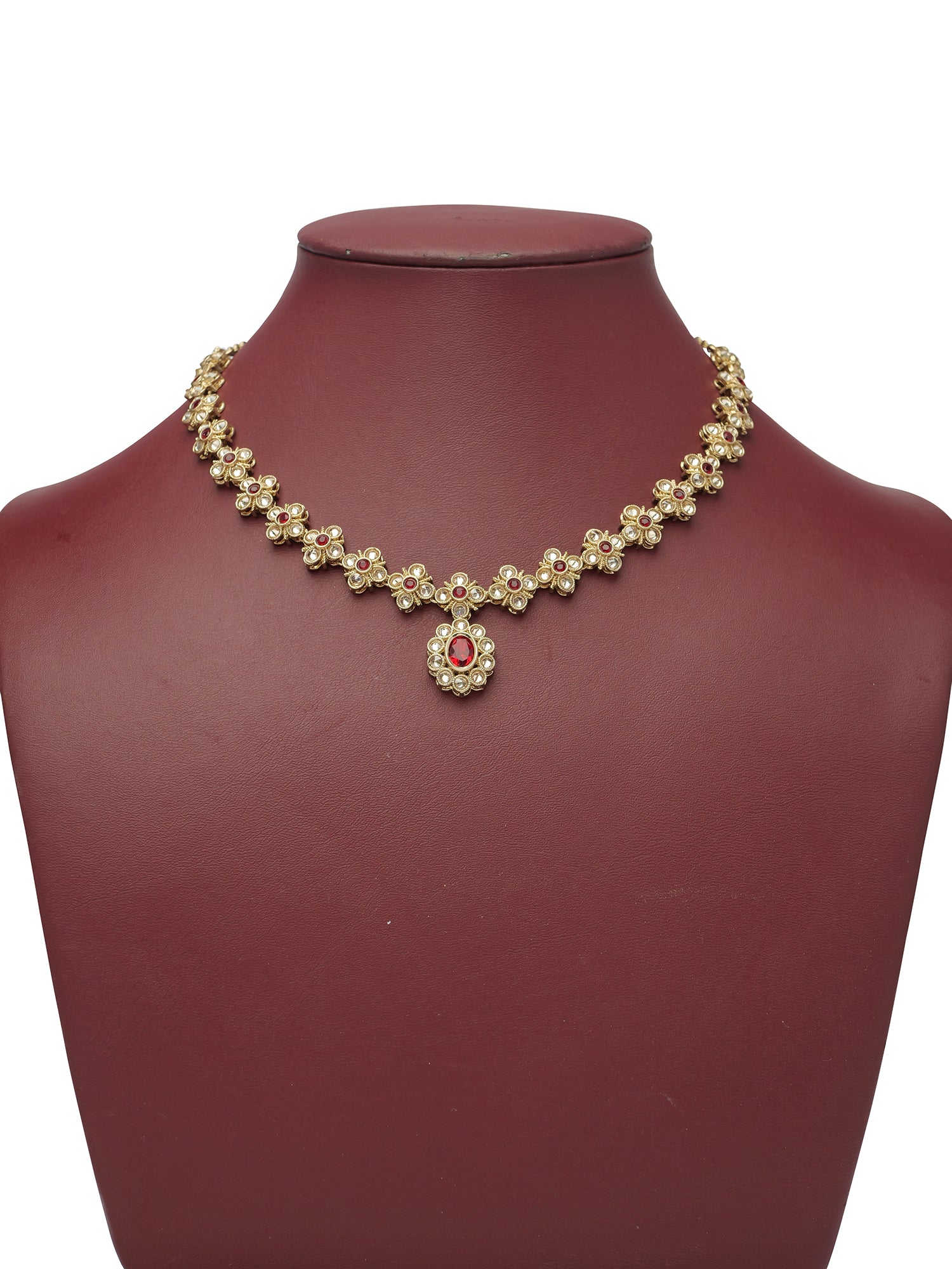 Shruti Necklace Set in Maroon