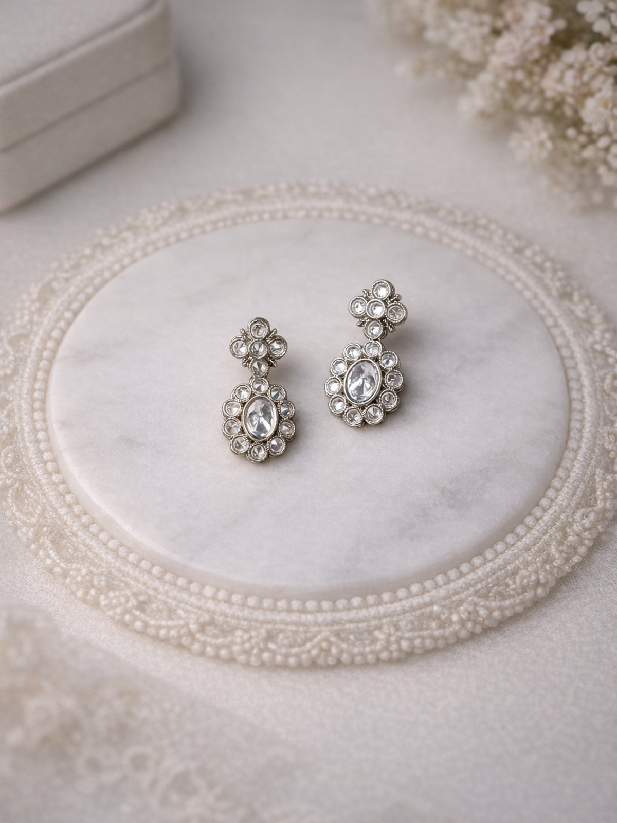 Shruti Small Earrings in White