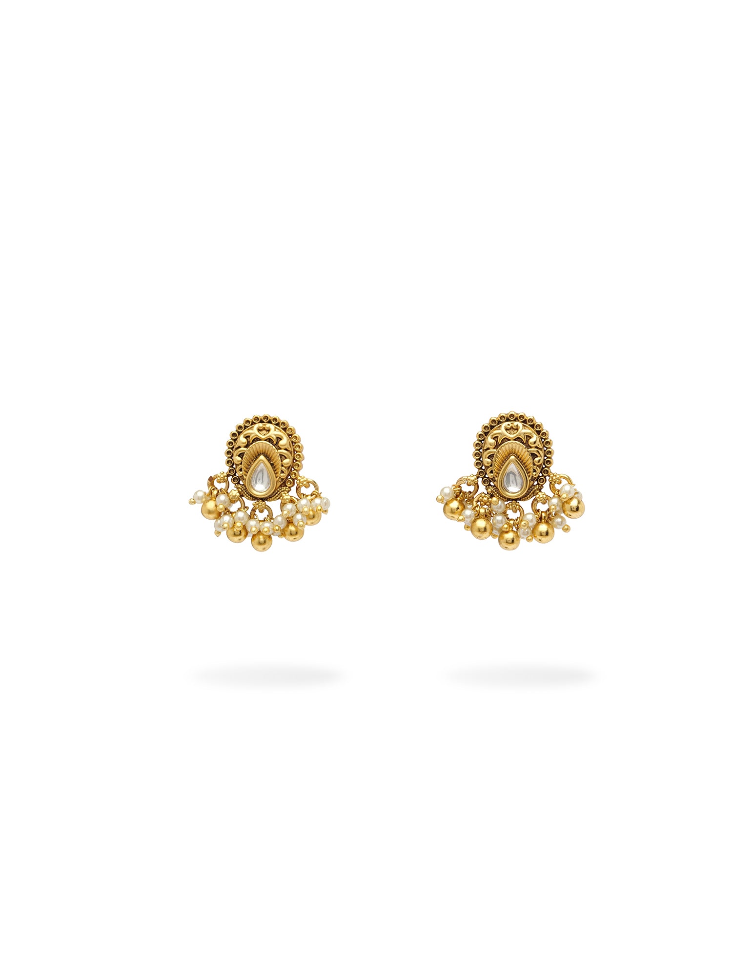 Sia Kundan Stud Earrings in White