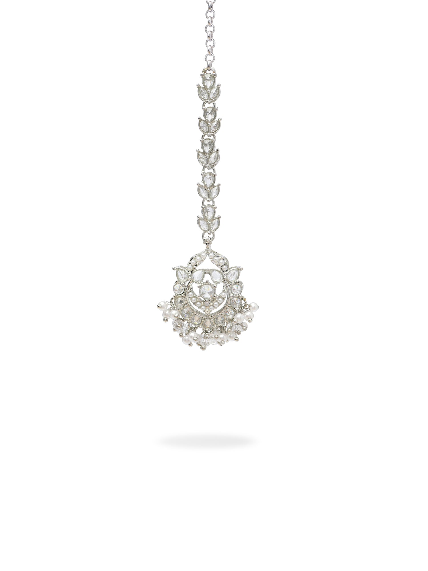 Sia Necklace Set in Pearl and Rhodium