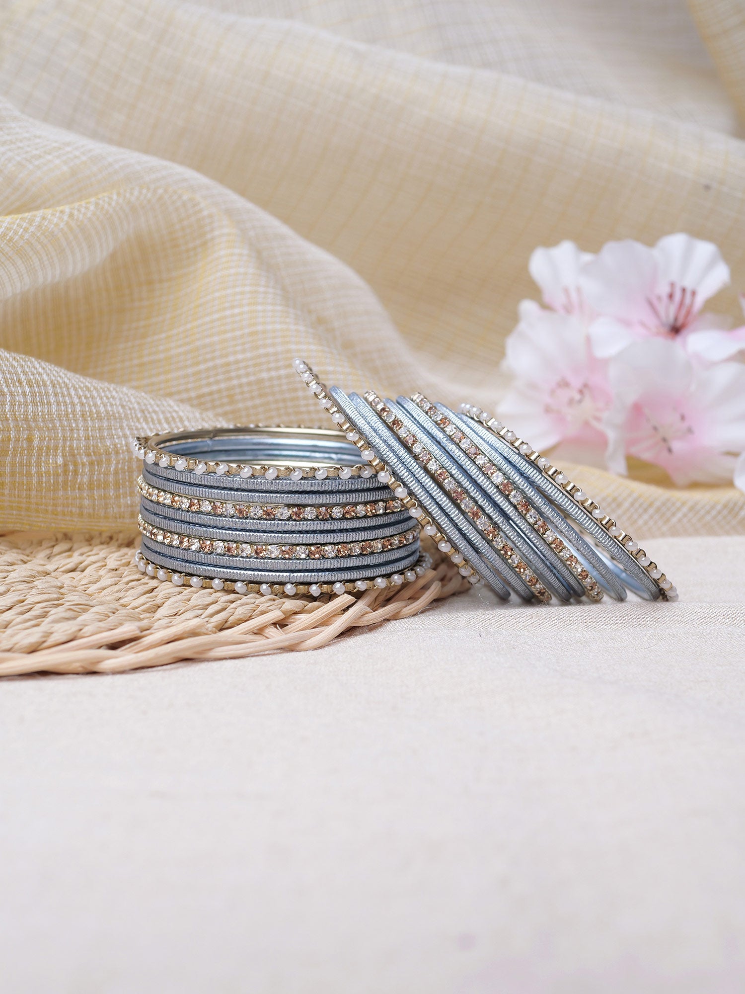 Siara Children's Bangle Set in Grey
