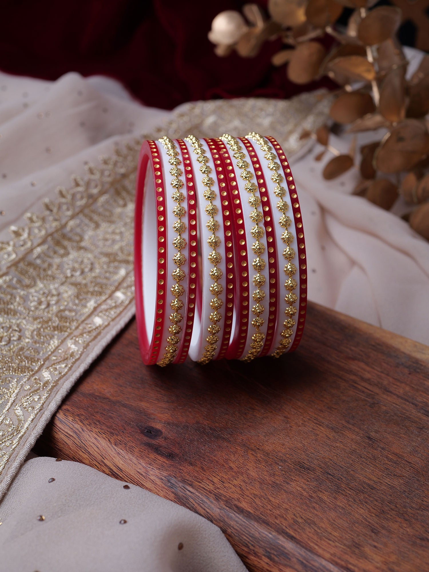 Sita Chura Bangle Set in Red