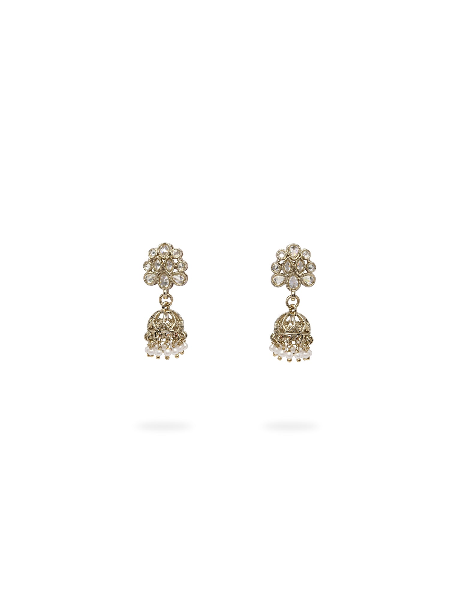Sitara Jhumka Earrings in White