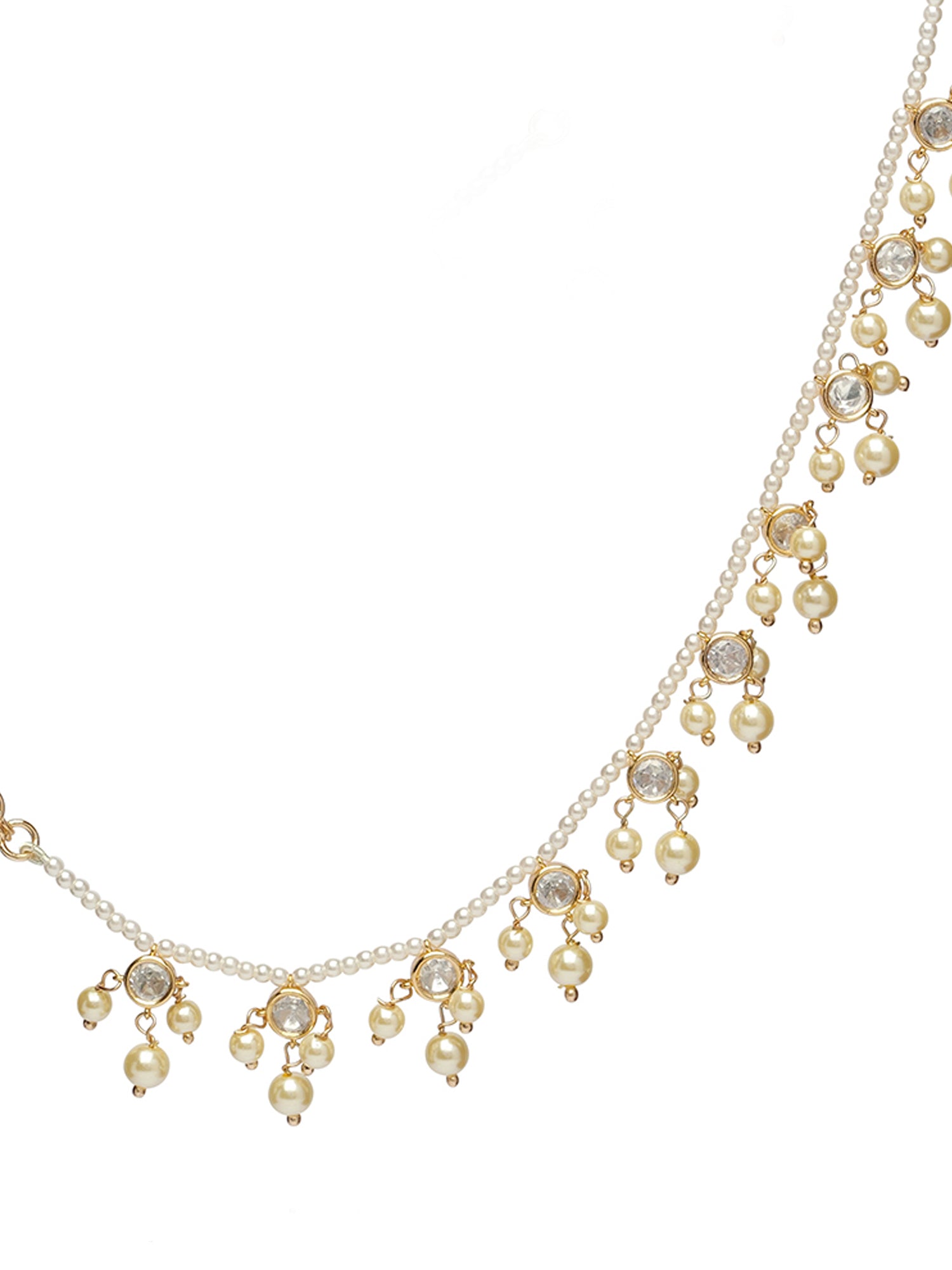 Siyana Kundan Ear Chains in White