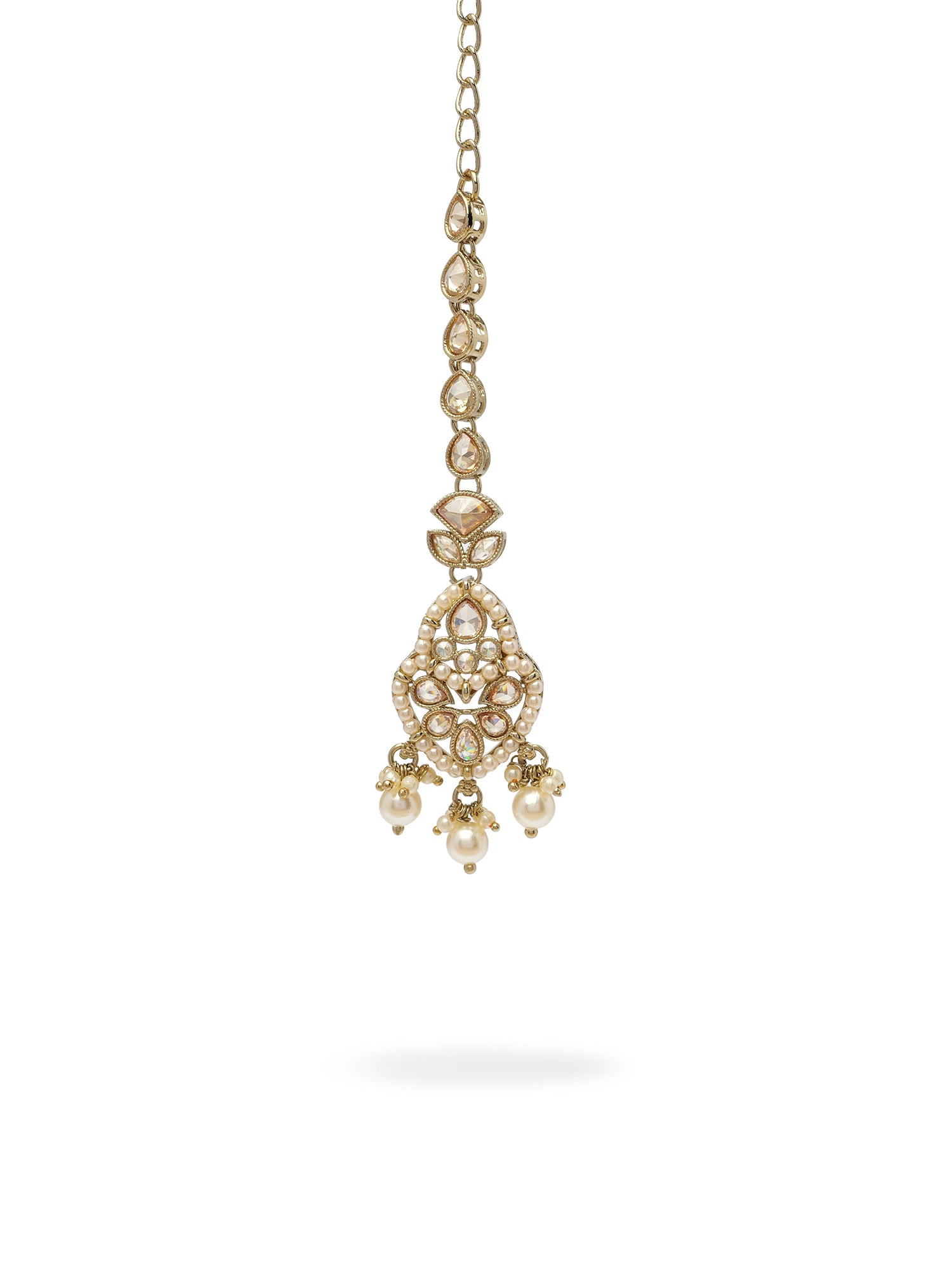 Siyana Pearl Necklace Set in Champagne