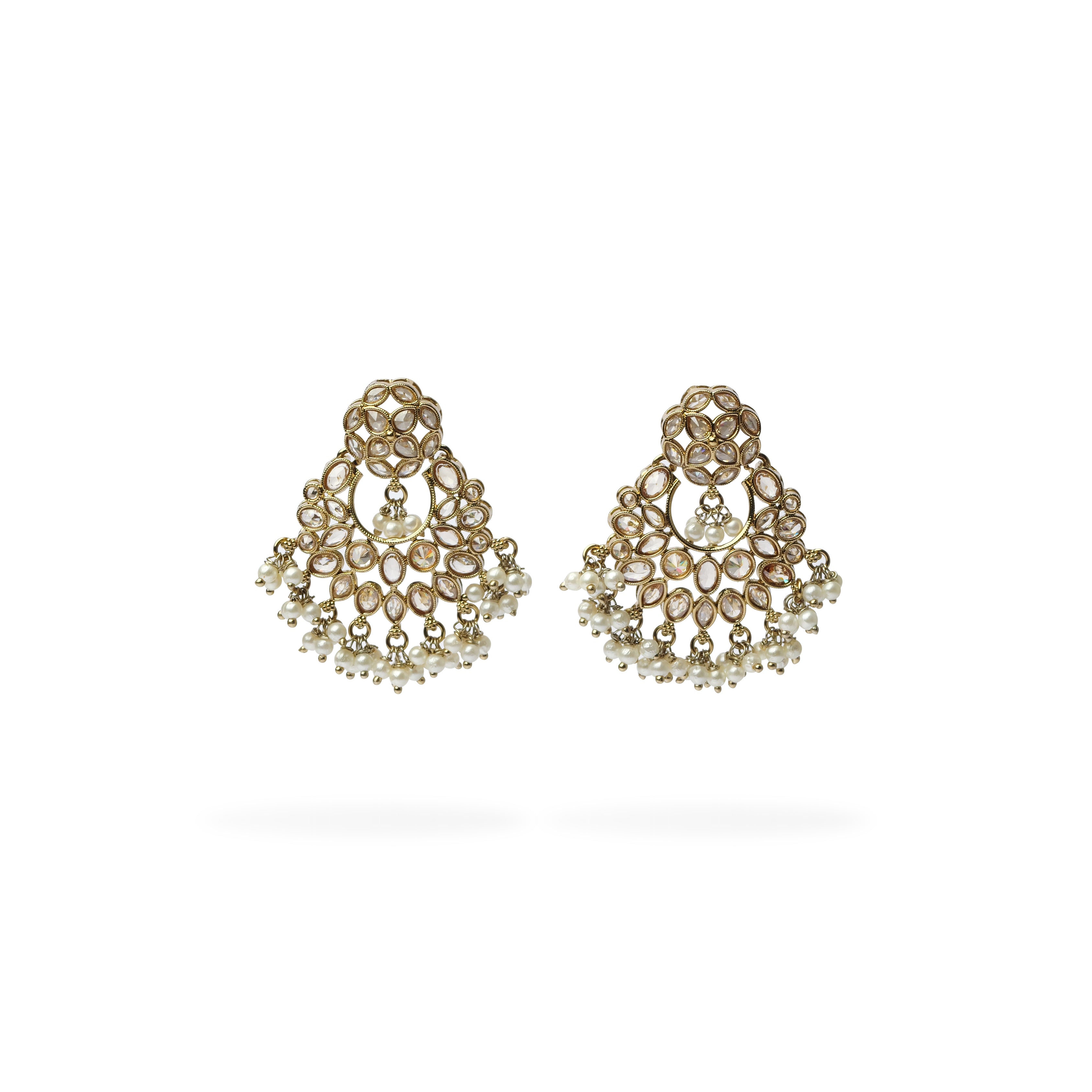 Sajna Chandbali Earrings in Champagne