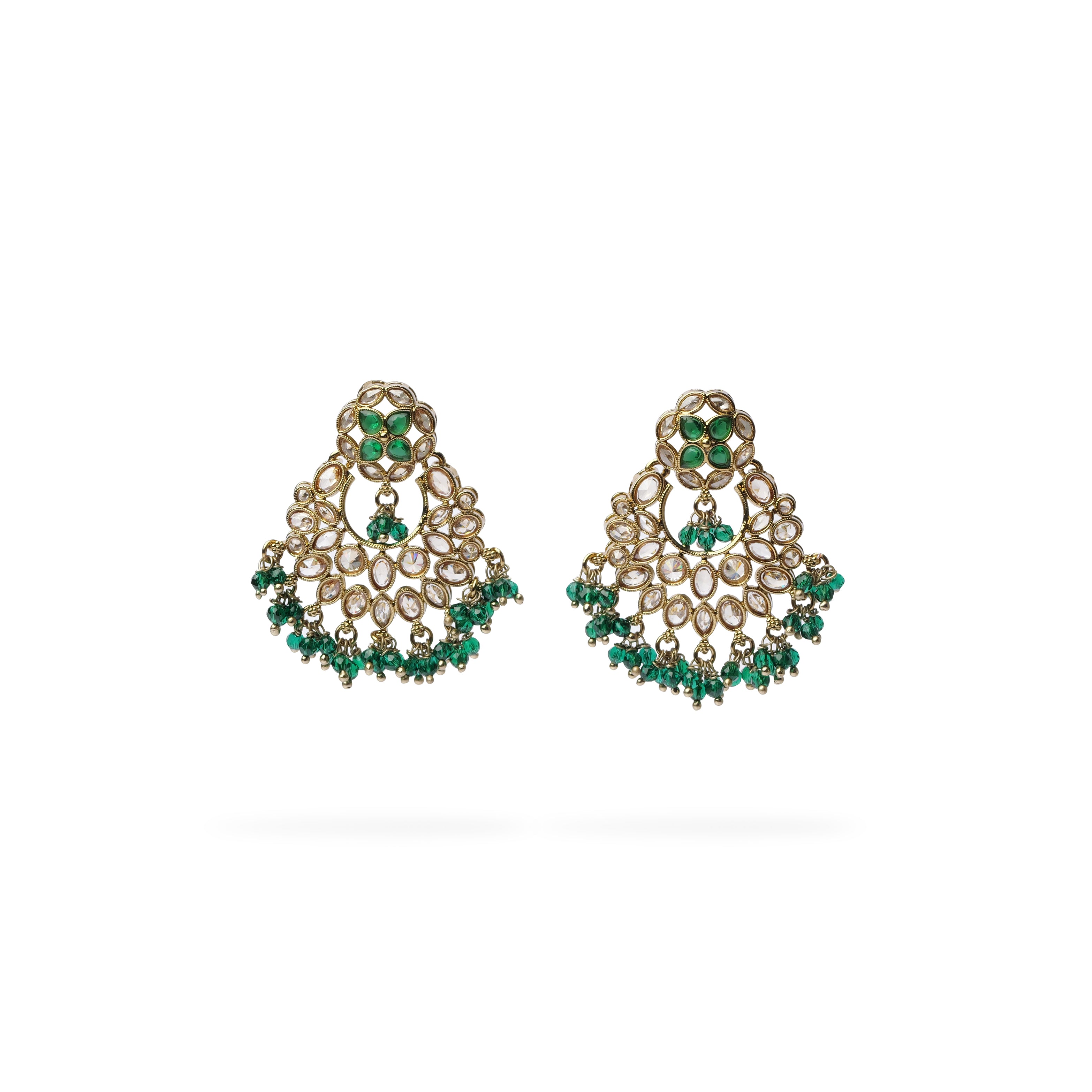 Sajna Chandbali Earrings in Green