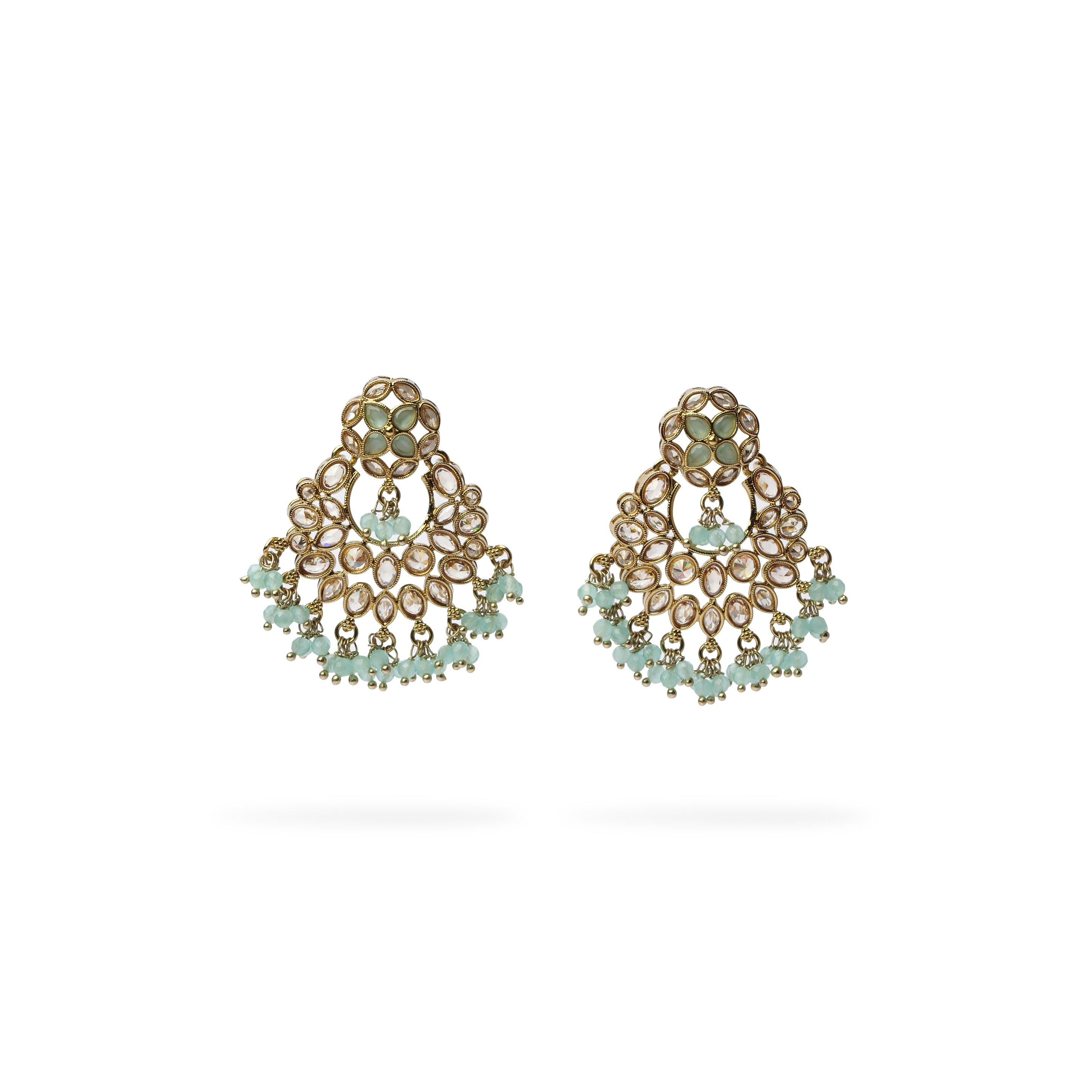 Sajna Chandbali Earrings in Light Blue