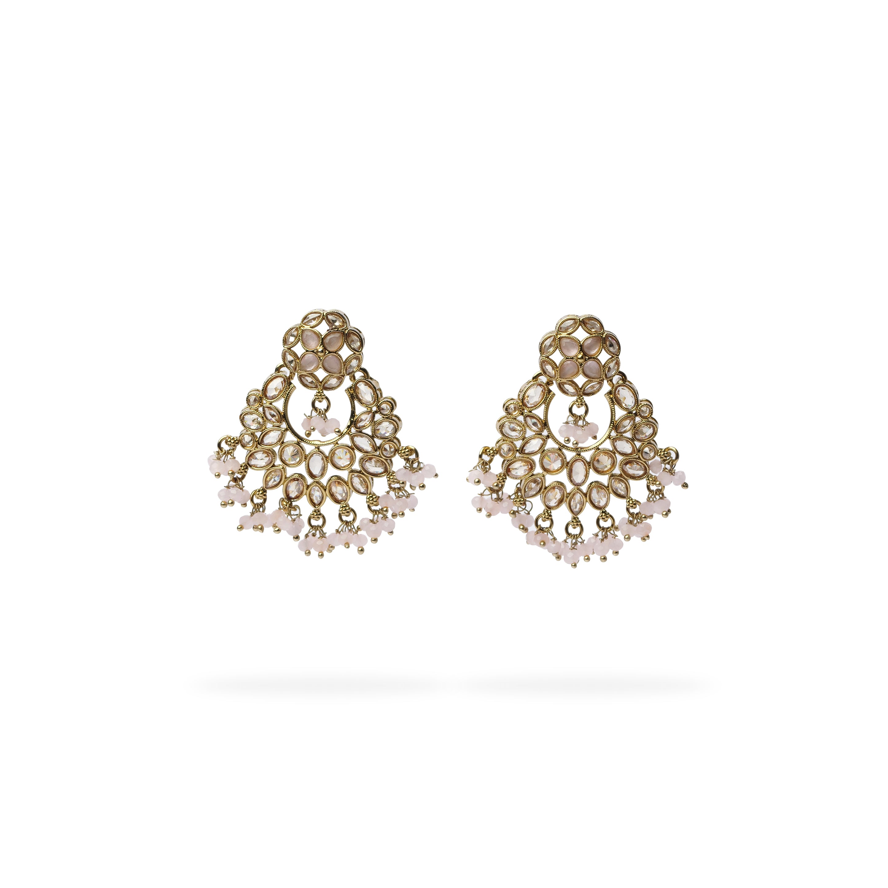 Sajna Chandbali Earrings in Light Pink