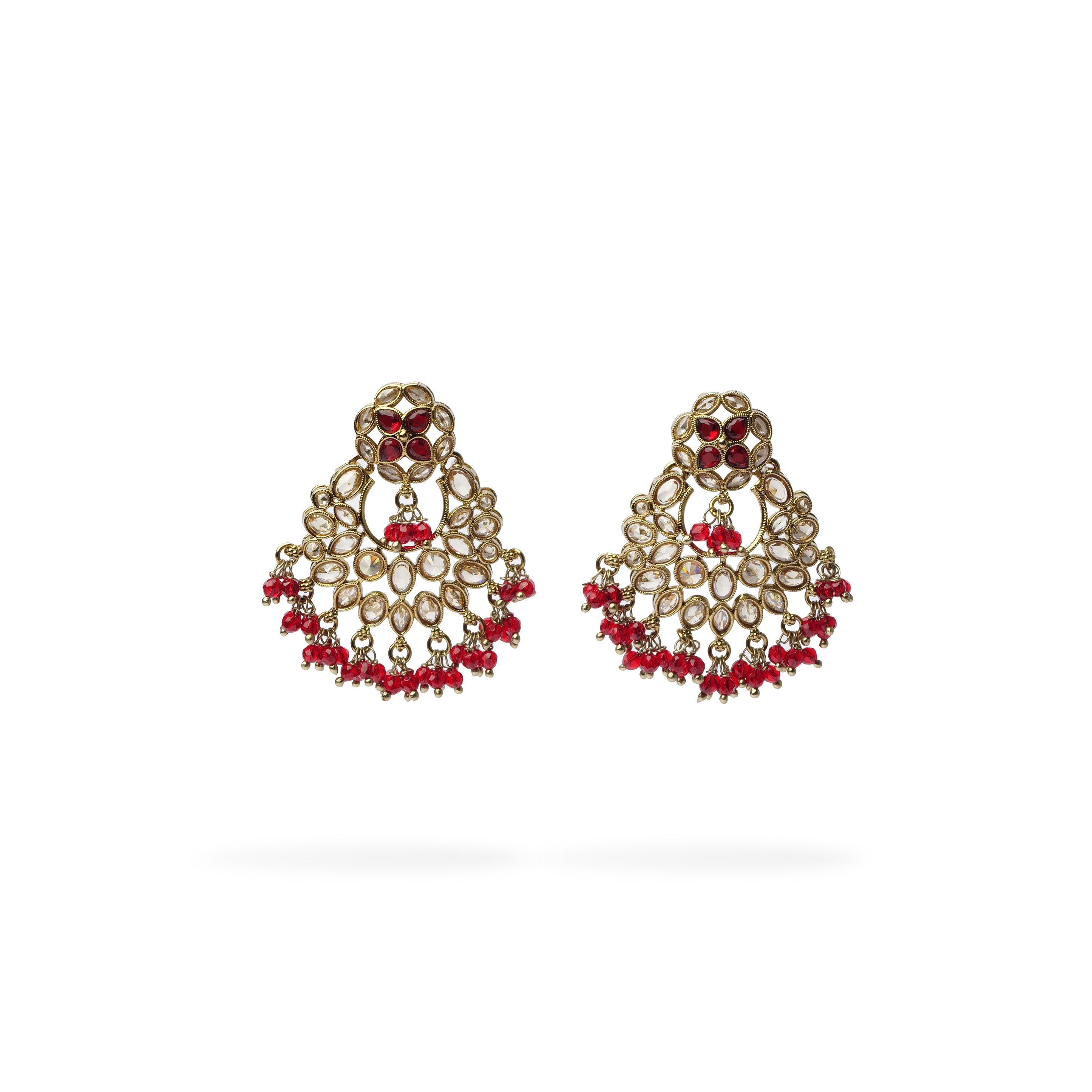 Sajna Chandbali Earrings in Maroon