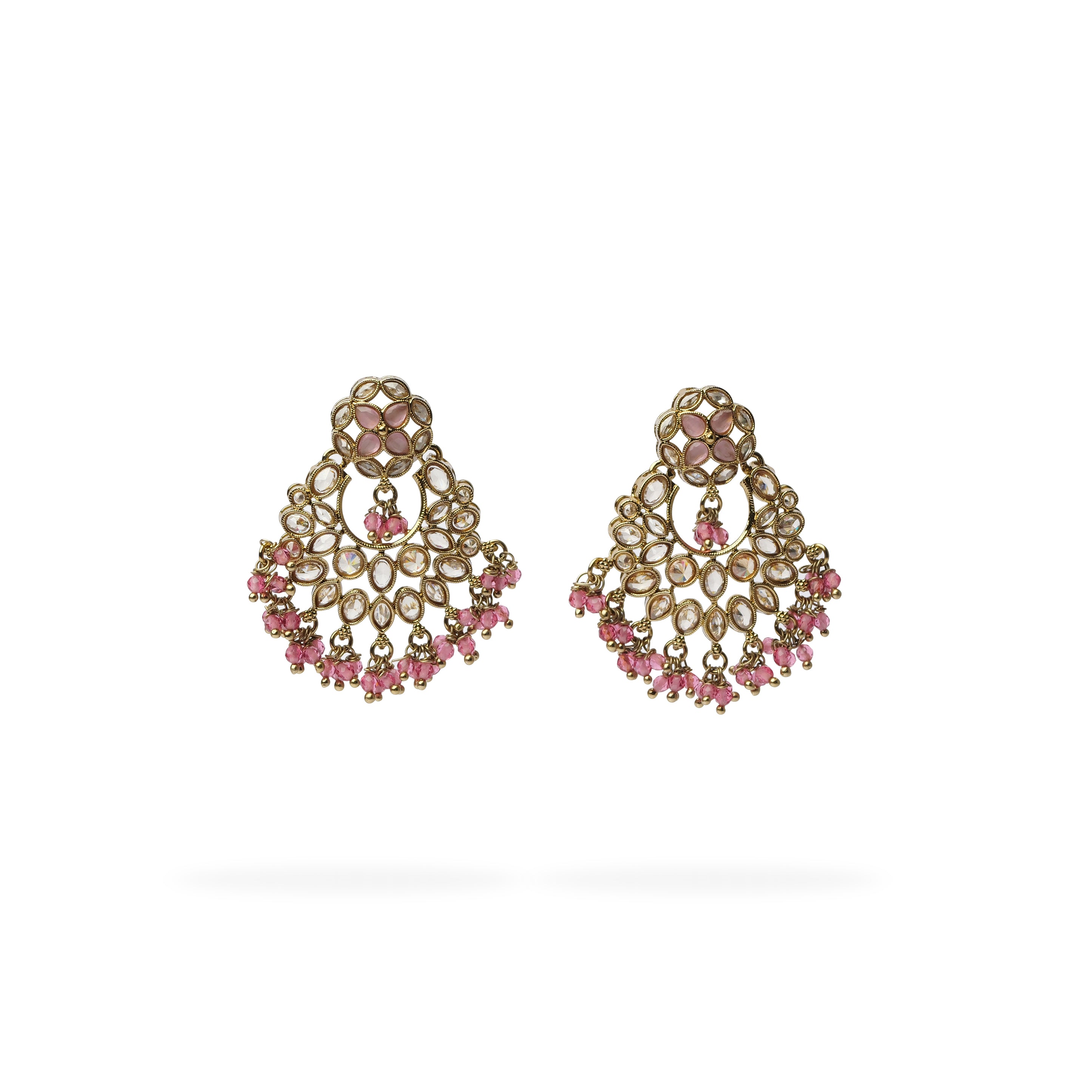 Sajna Chandbali Earrings in Pink