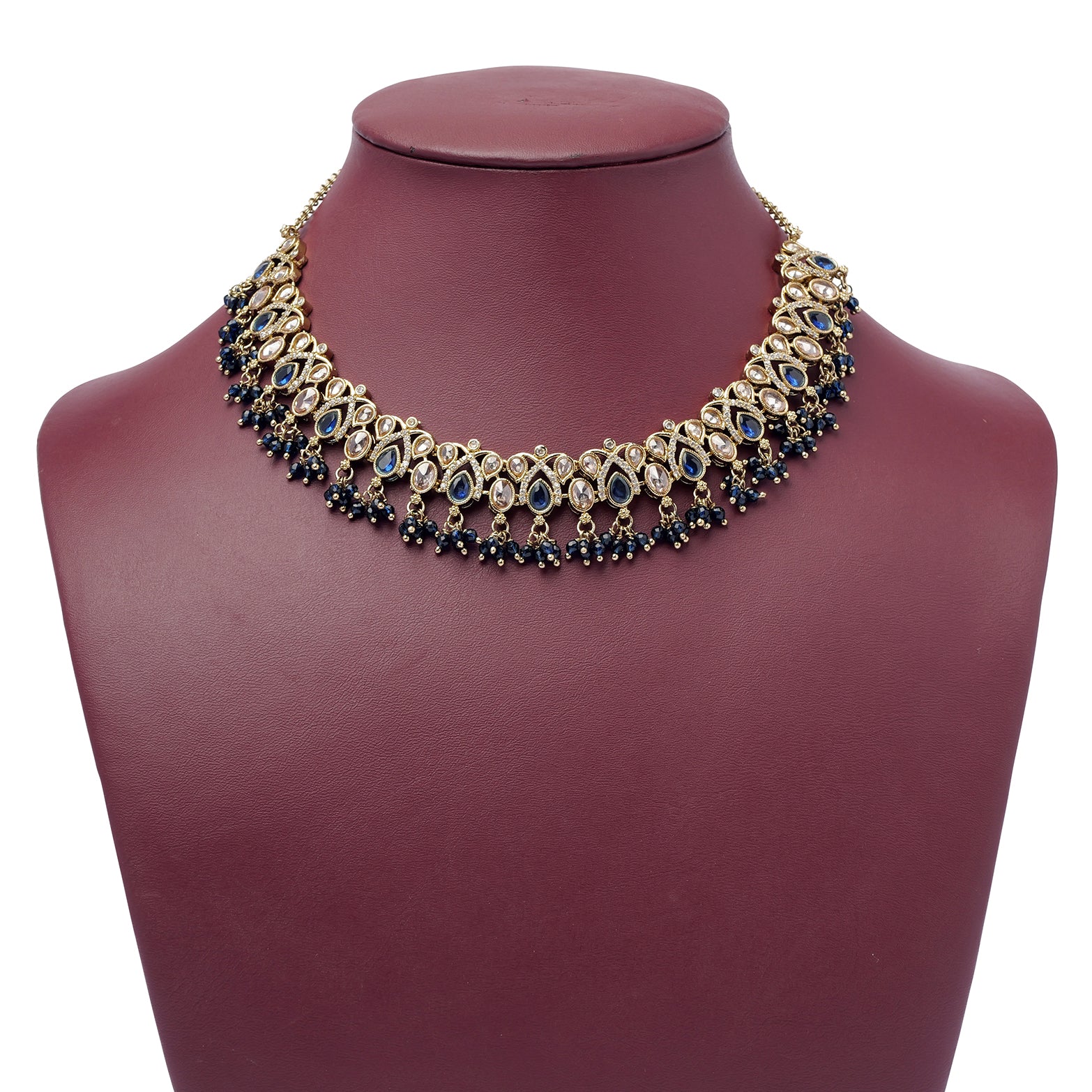 Sneha Necklace Set in Navy