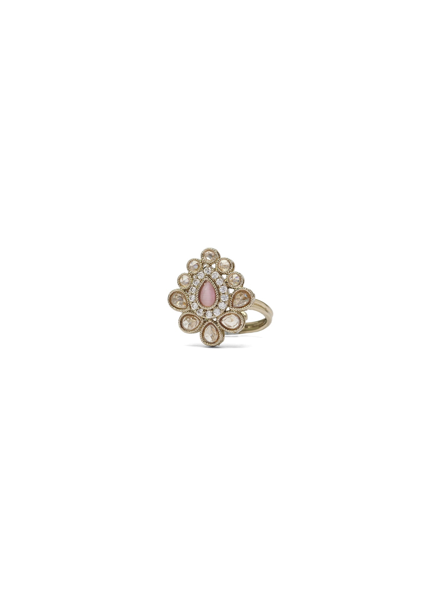 Sonal Crystal Ring in Light Pink