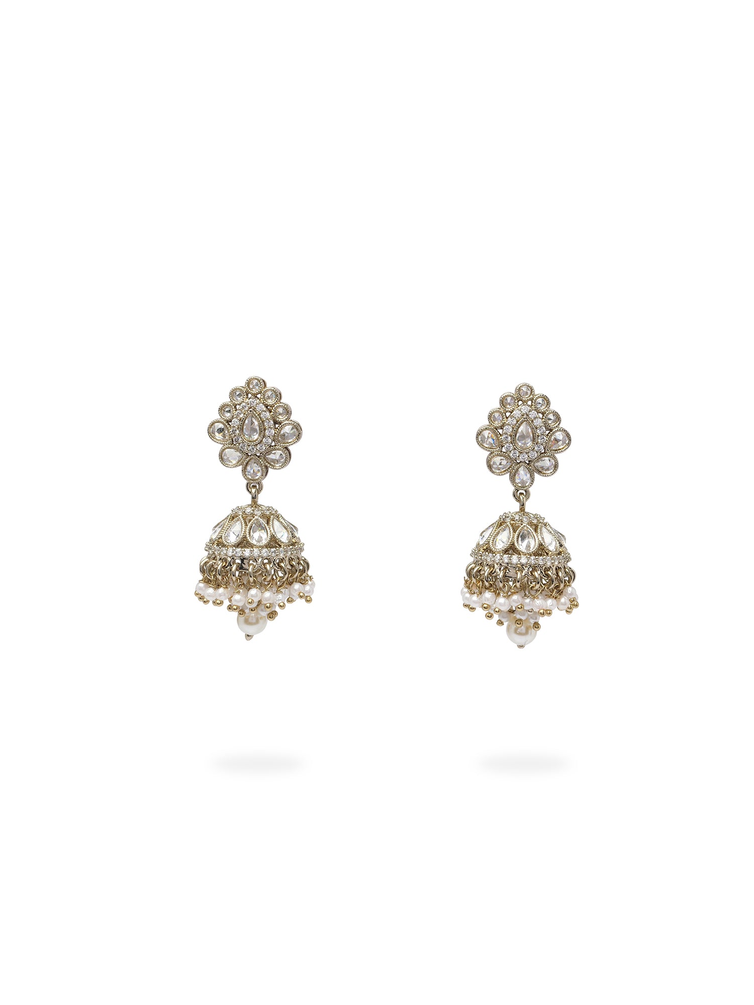 Sonal Pearl Jhumka Earrings in White