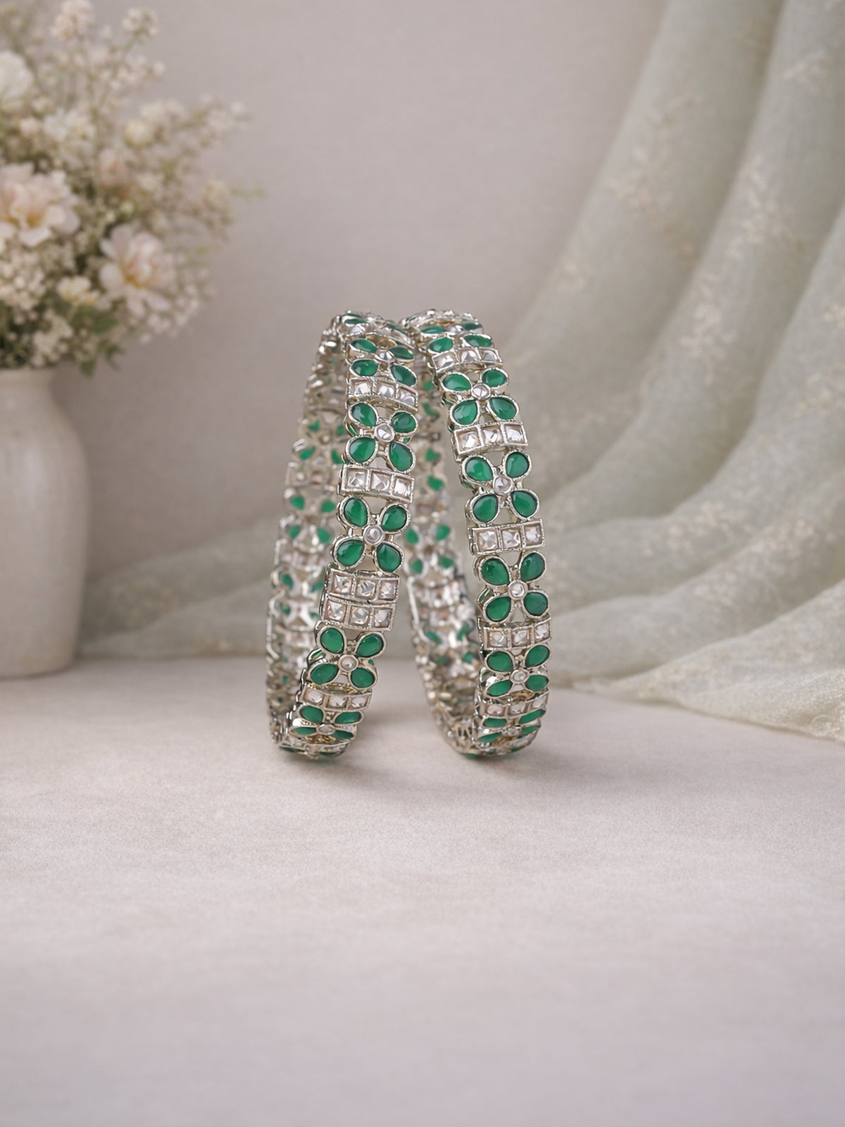 Sonara Kada Bangles in Green