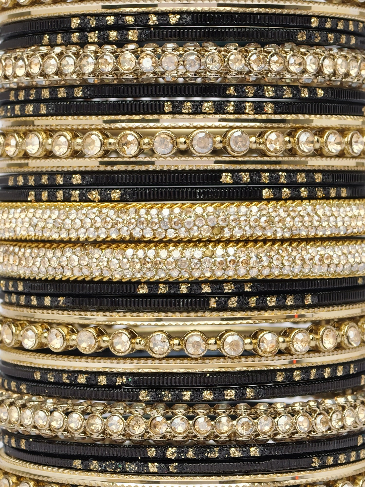 Sonari Bangle Set in Black and Antique Gold