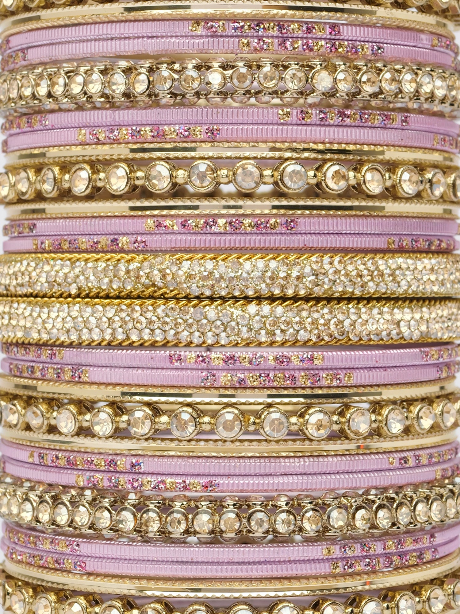 Sonari Bangle Set in Light Pink and Antique Gold