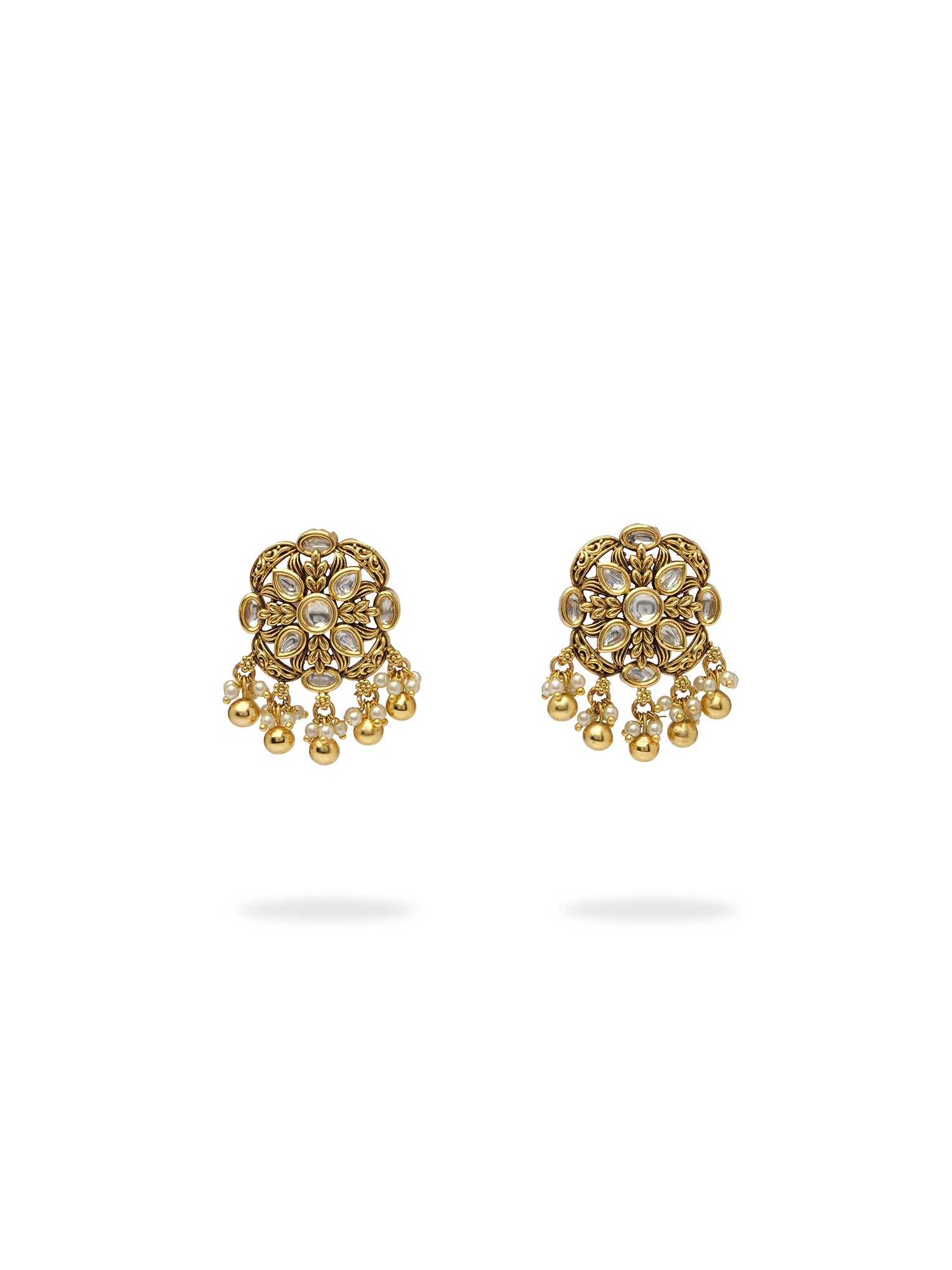Soreya Kundan Earrings in White