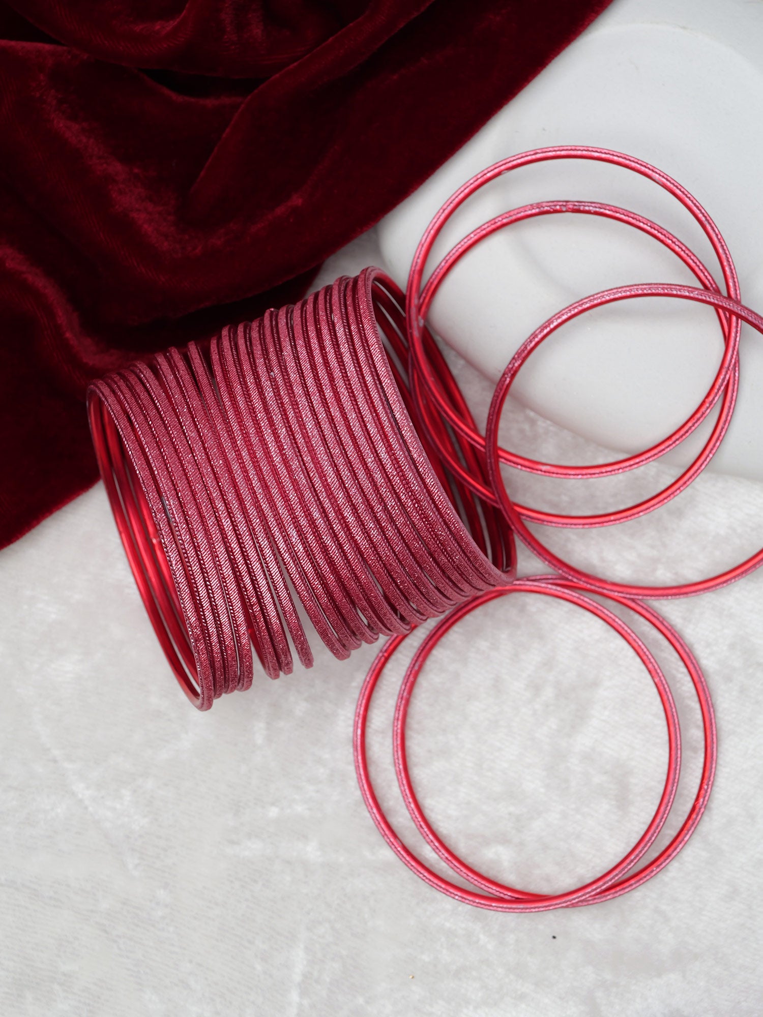 Strawberry Red Shimmer Bangles