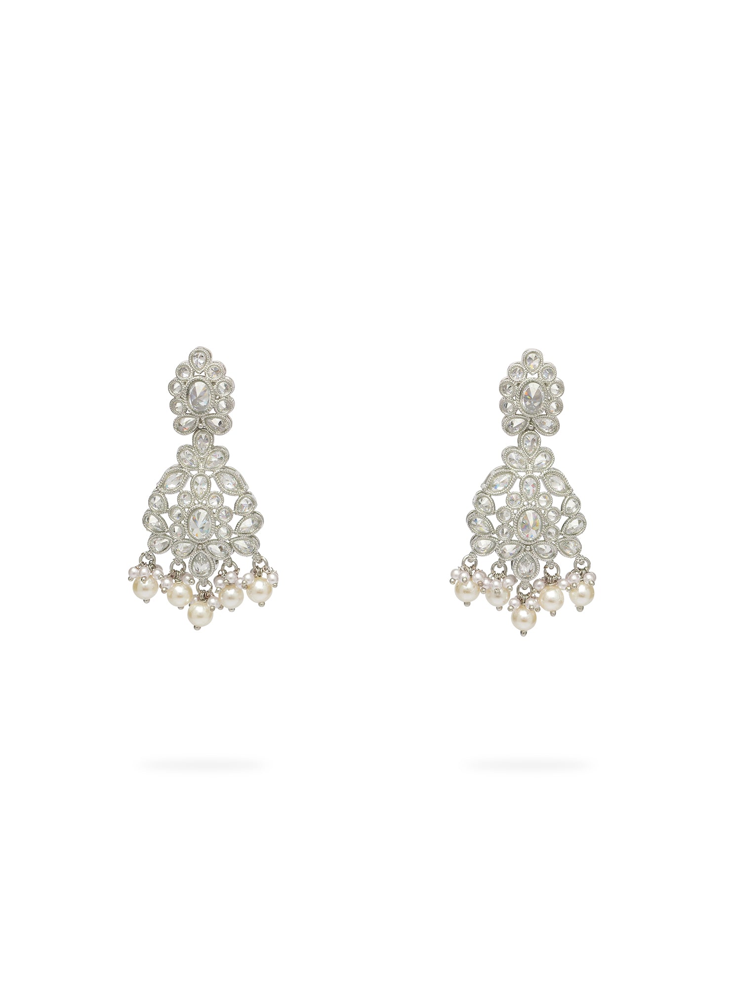 Suhani Necklace Set in Rhodium