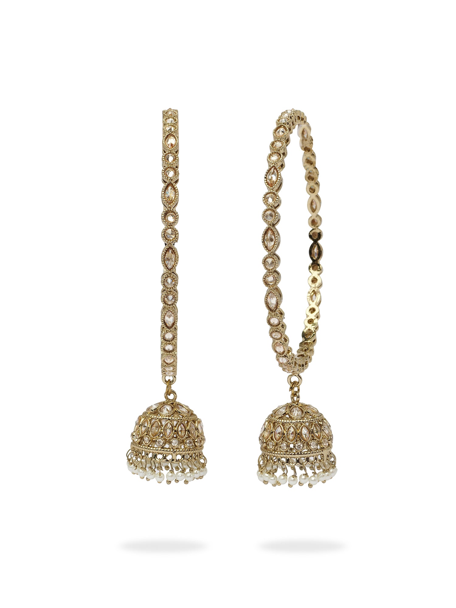 Suhani Jhumka Kada Bangles in Champagne