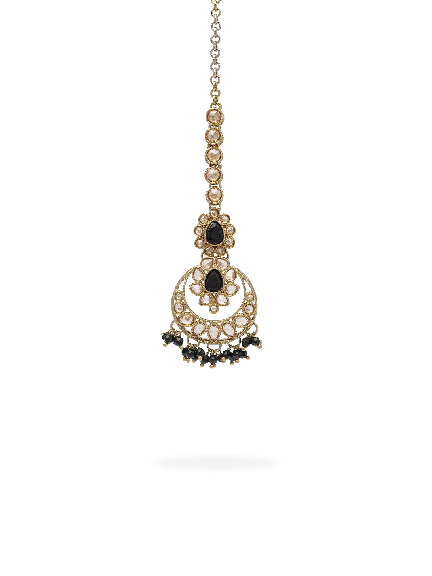 Sukhmani Cluster Necklace Set in Black